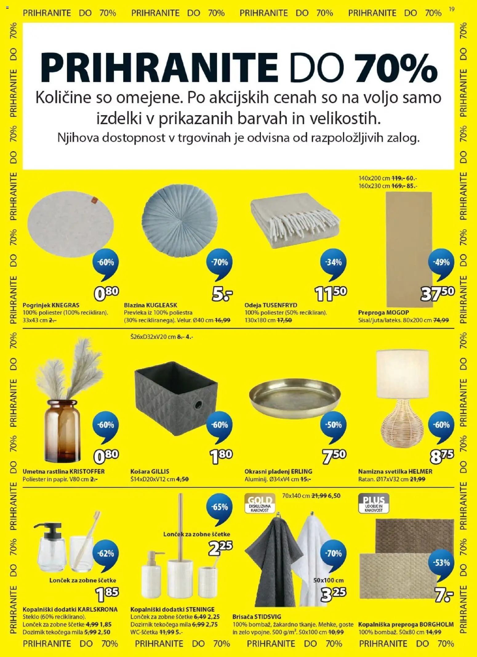 Novi JYSK katalog ponudbe – veljaven od 03.06.2026 | Stran: 19 | Izdelki: Blazina, Odeja, Preproga, Svetilka