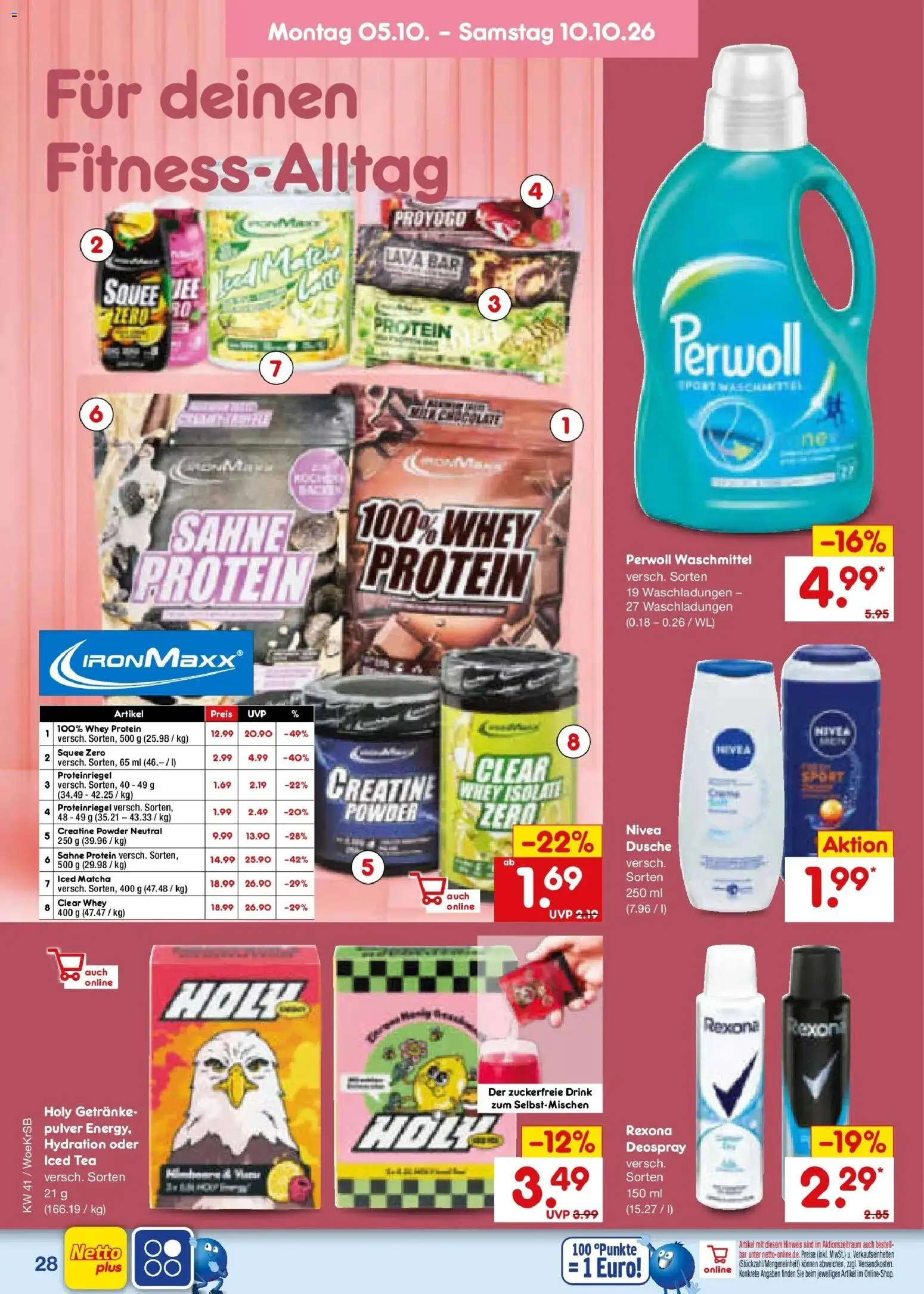 Netto Marken-Discount Prospekt Baesweiler (ab 05.10.2026) » Angebote | Seite: 34 | Produkte: Dusche, Perwoll, Deospray, Sahne