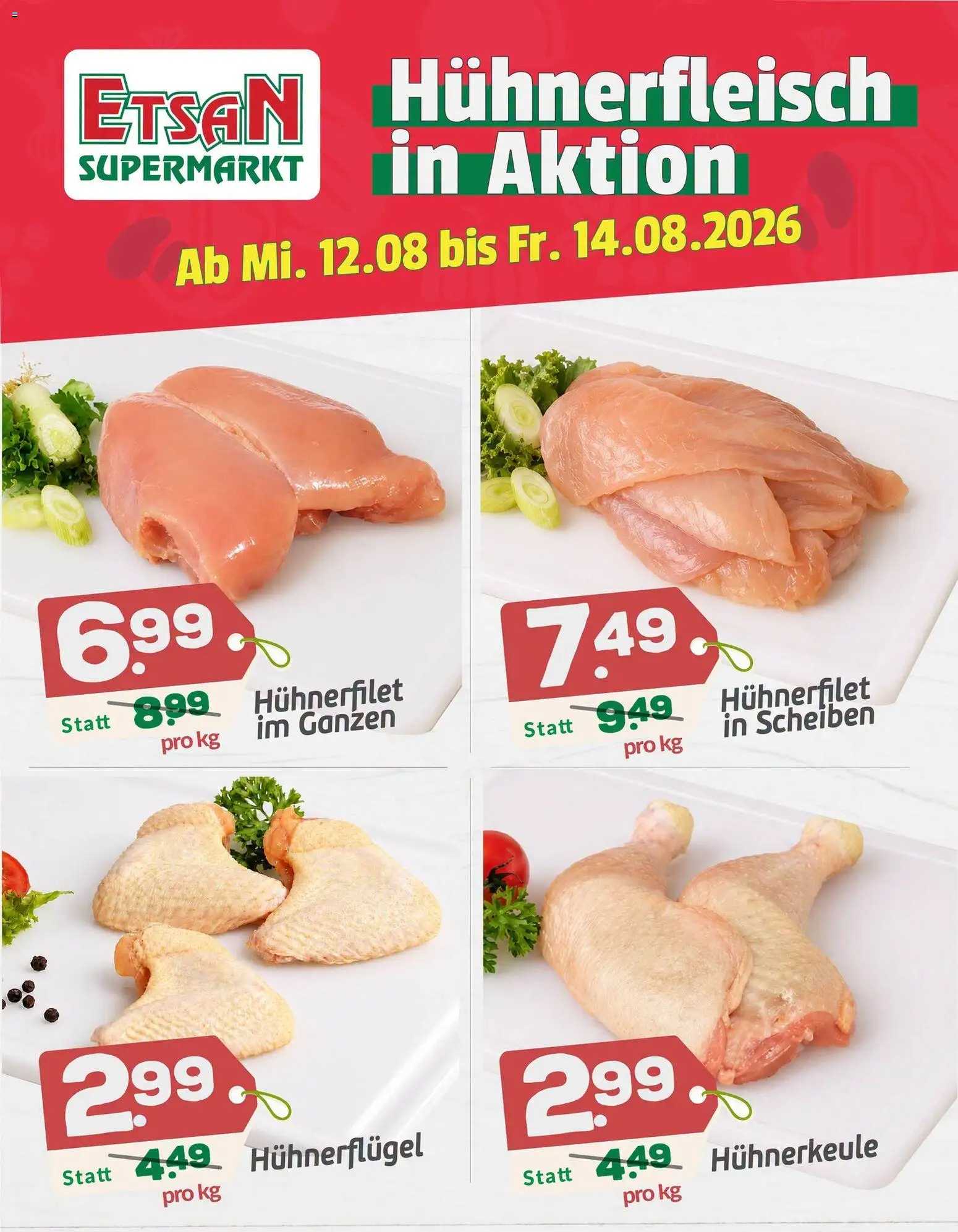 ETSAN Hühnerfleisch in Aktion gültig ab 12.08.2026 | Seite: 1 | Produkte: Hühnerfleisch