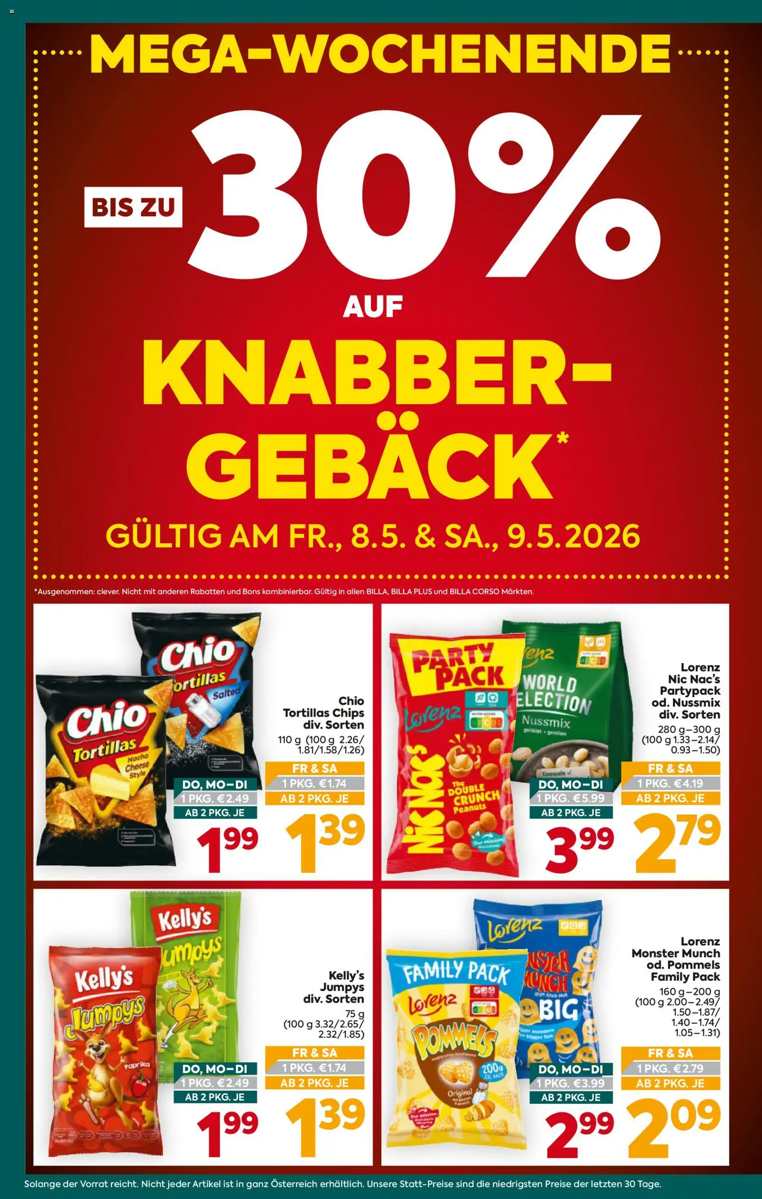Billa Plus Flugblatt gültig ab 07.05.2026 | Seite: 2 | Produkte: Chips