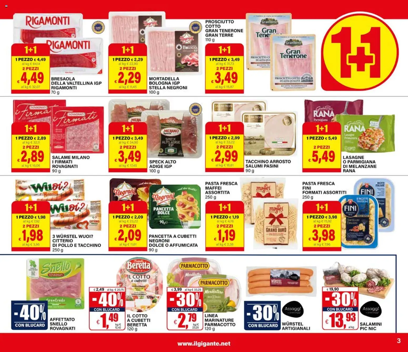 Volantino Il Gigante del 04.06.2026 | Pagina: 3 | Prodotti: Arrosto, Tacchino, Wurstel, Melanzane