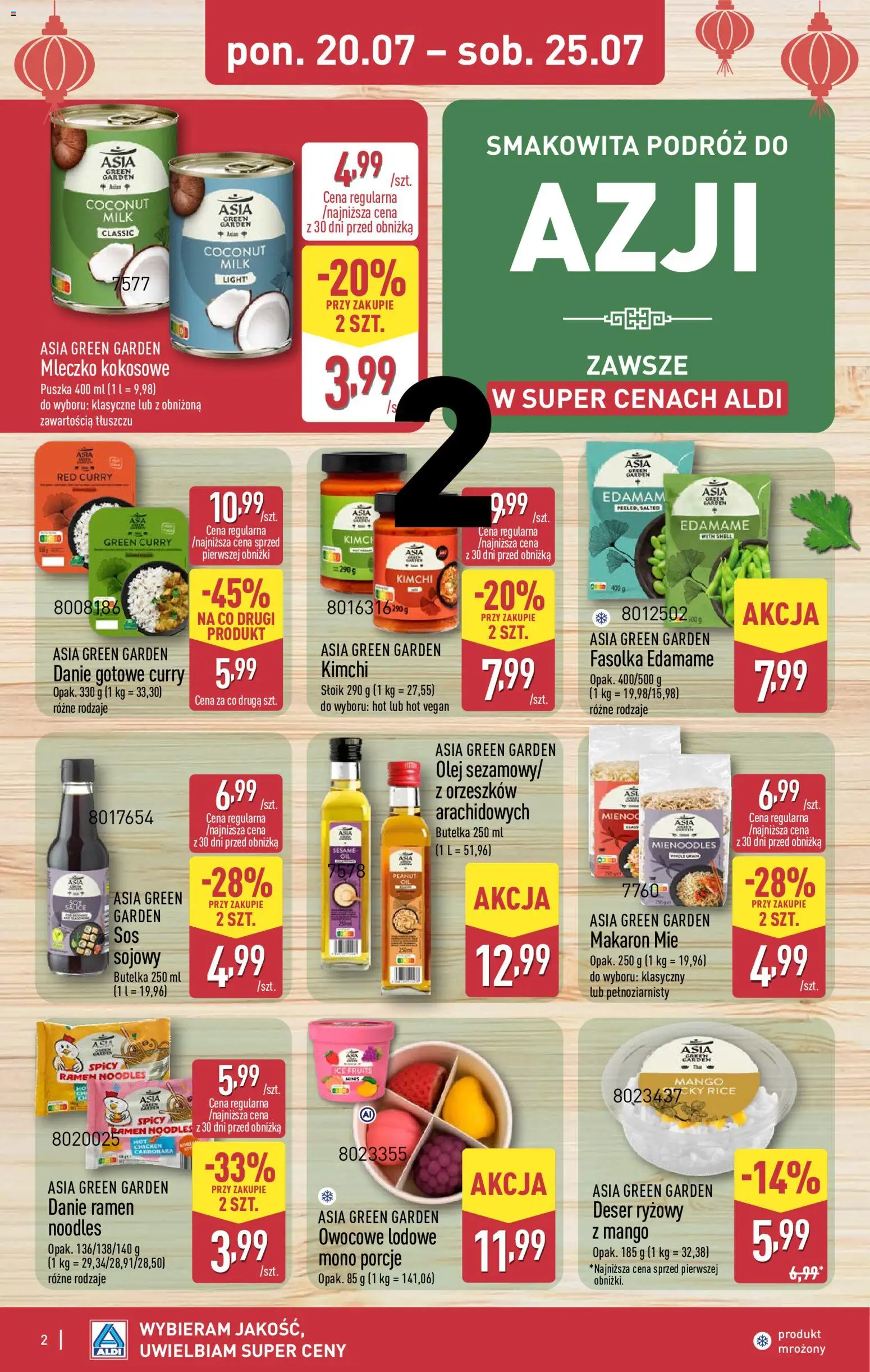 Aldi Polsko leták - Artykuły przemysłowe i tekstylia od 20.07.2026 | Strana: 2 | Produkty: Vegan, Mango, Olej, Kimchi