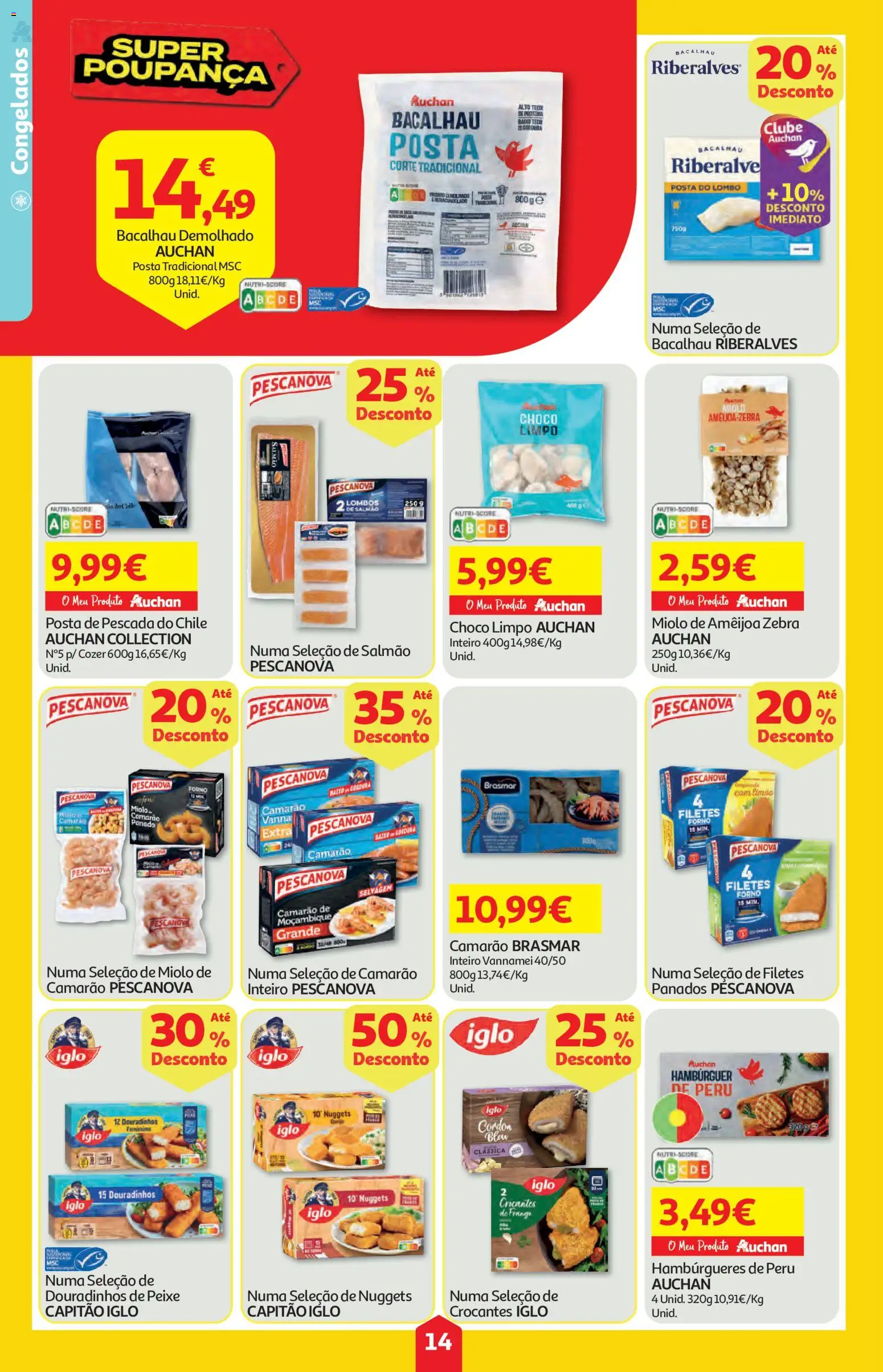 Auchan folheto │ válido de 25/06/2026 | Página: 14 | Produtos: Peru, Salmão, Lombo, Peixe