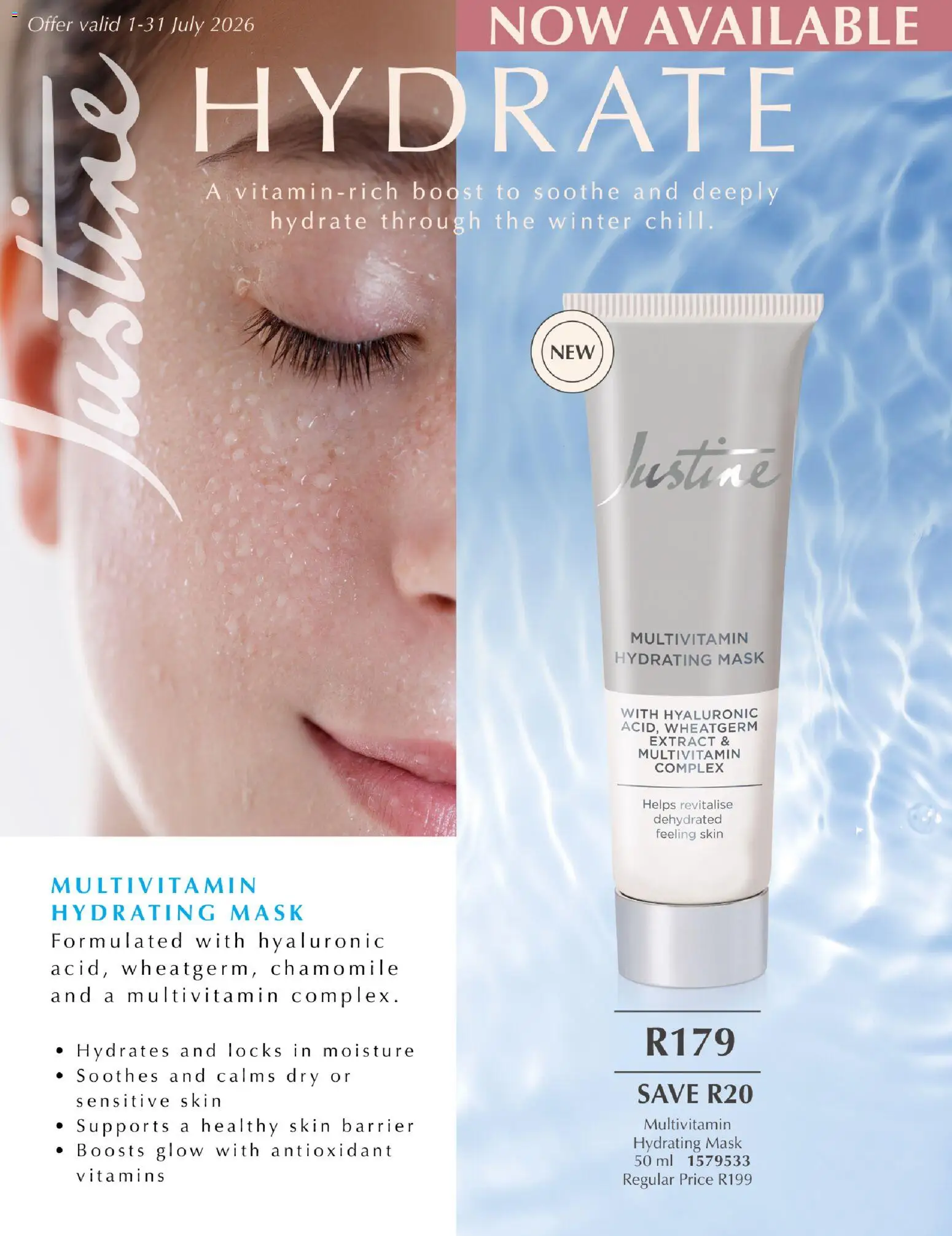 Preview of Justine flyer valid from 01/07/2026 - Vitamins, Mask