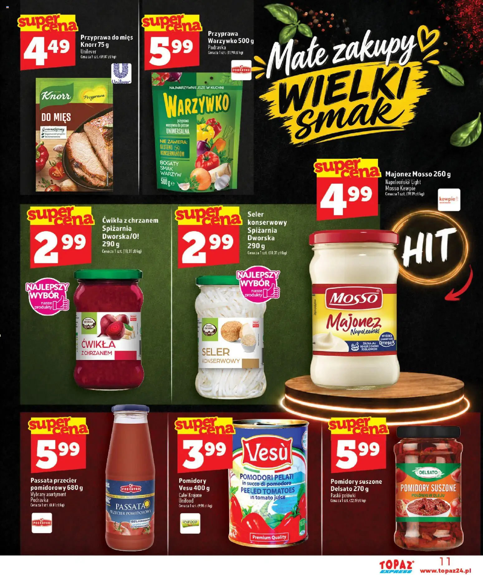 Topaz gazetka - Express od 17.09.2026 | Strona: 11 | Produkty: Przecier pomidorowy, Pomidory suszone, Passata, Majonez