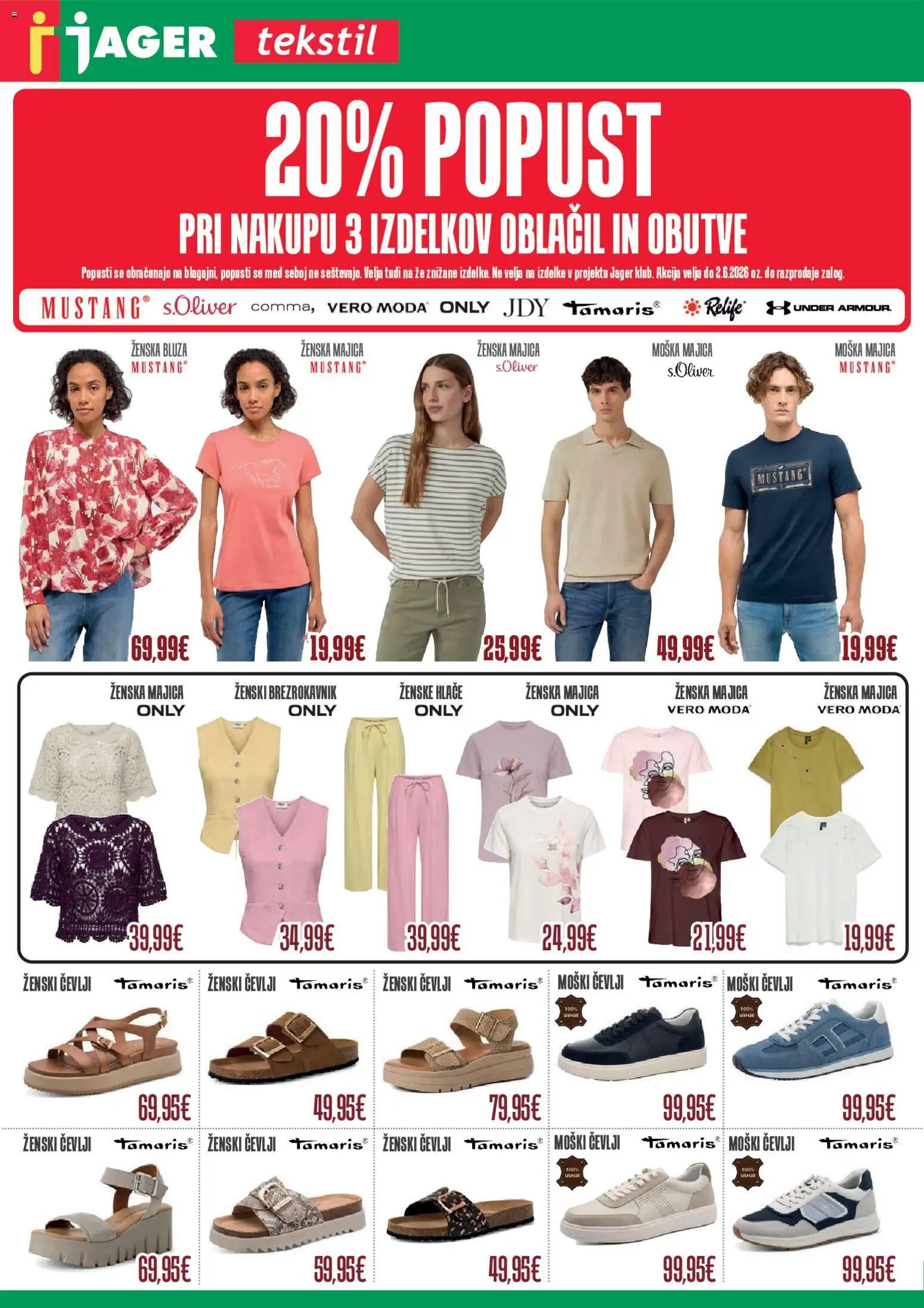 Novi Jager katalog ponudbe – veljaven od 20.05.2026 | Stran: 1 | Izdelki: Majica, Bluza, Brezrokavnik, Cevlji
