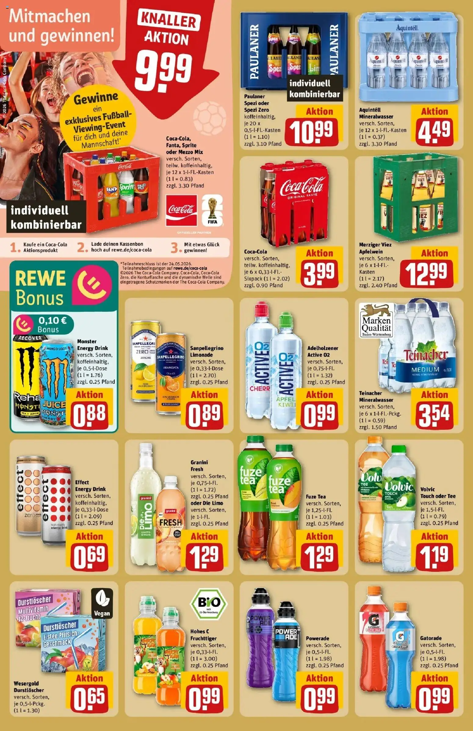 Rewe Prospekt Saarbrücken / Scheidt – gültig ab 17.05.2026 | Seite: 24 | Produkte: Durstloscher, Sprite, Energy, Oder mezzo mix