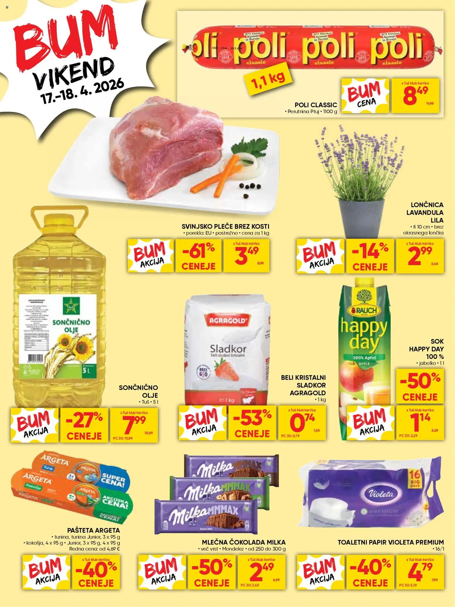 Novi Tuš katalog ponudbe – veljaven od 15.04.2026 | Stran: 24 | Izdelki: Toaletni papir, Olje, Cokolada, Sladkor