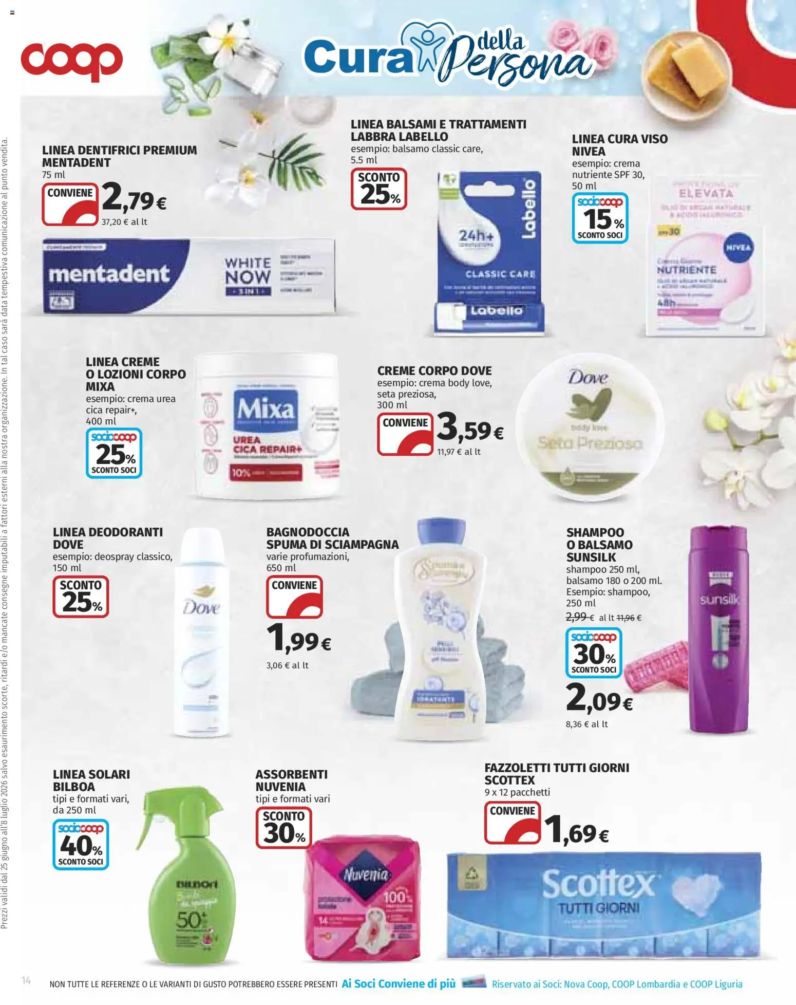 Volantino COOP del 25/06/2026 | Pagina: 14 | Prodotti: Balsamo, Crema, Fazzoletti, Data