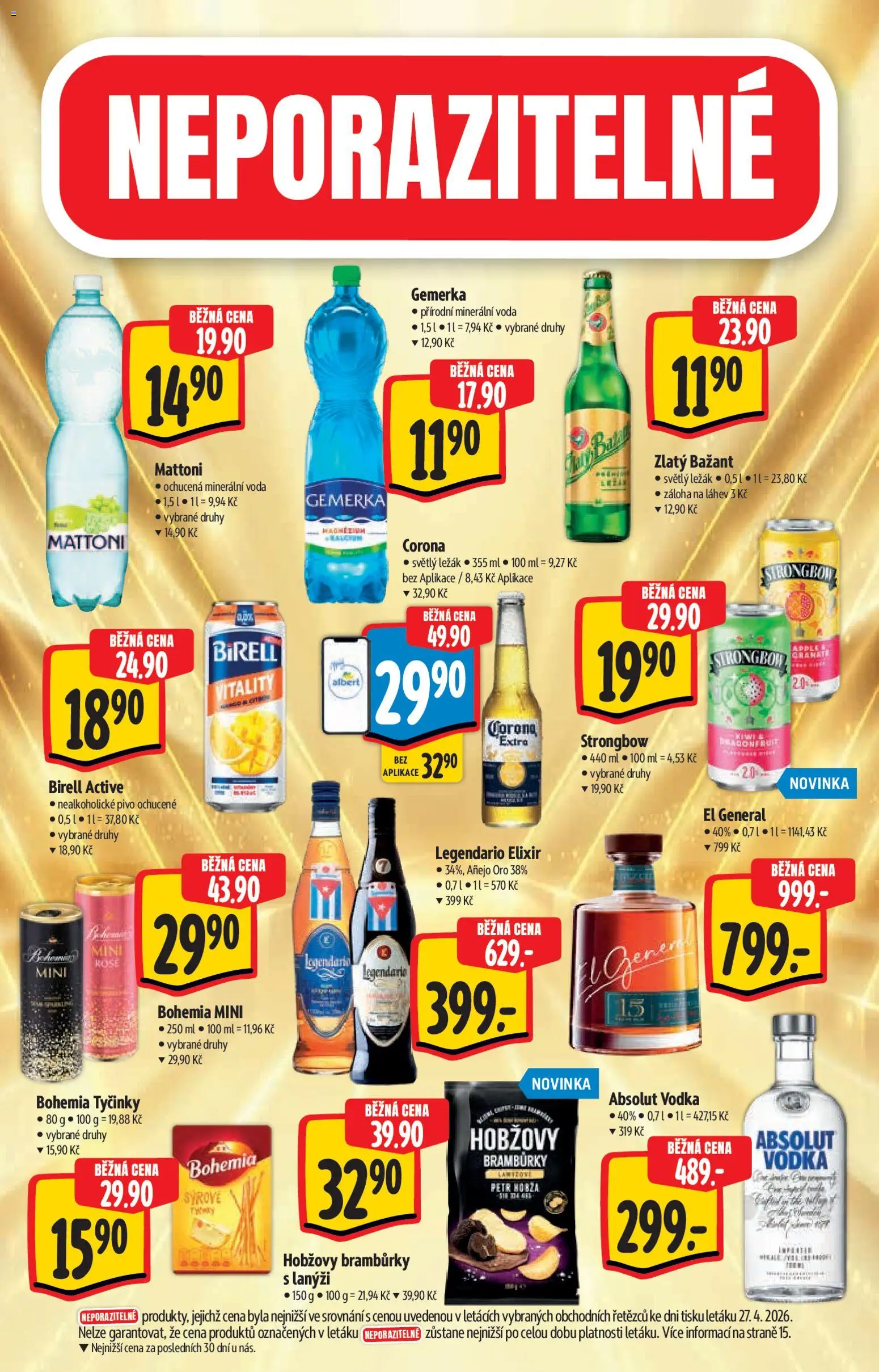 Albert katalog - Hypermarket od 06.05.2026 | Strana: 28 | Produkty: Pivo, Zlatý Bažant, Apple, Minerální voda