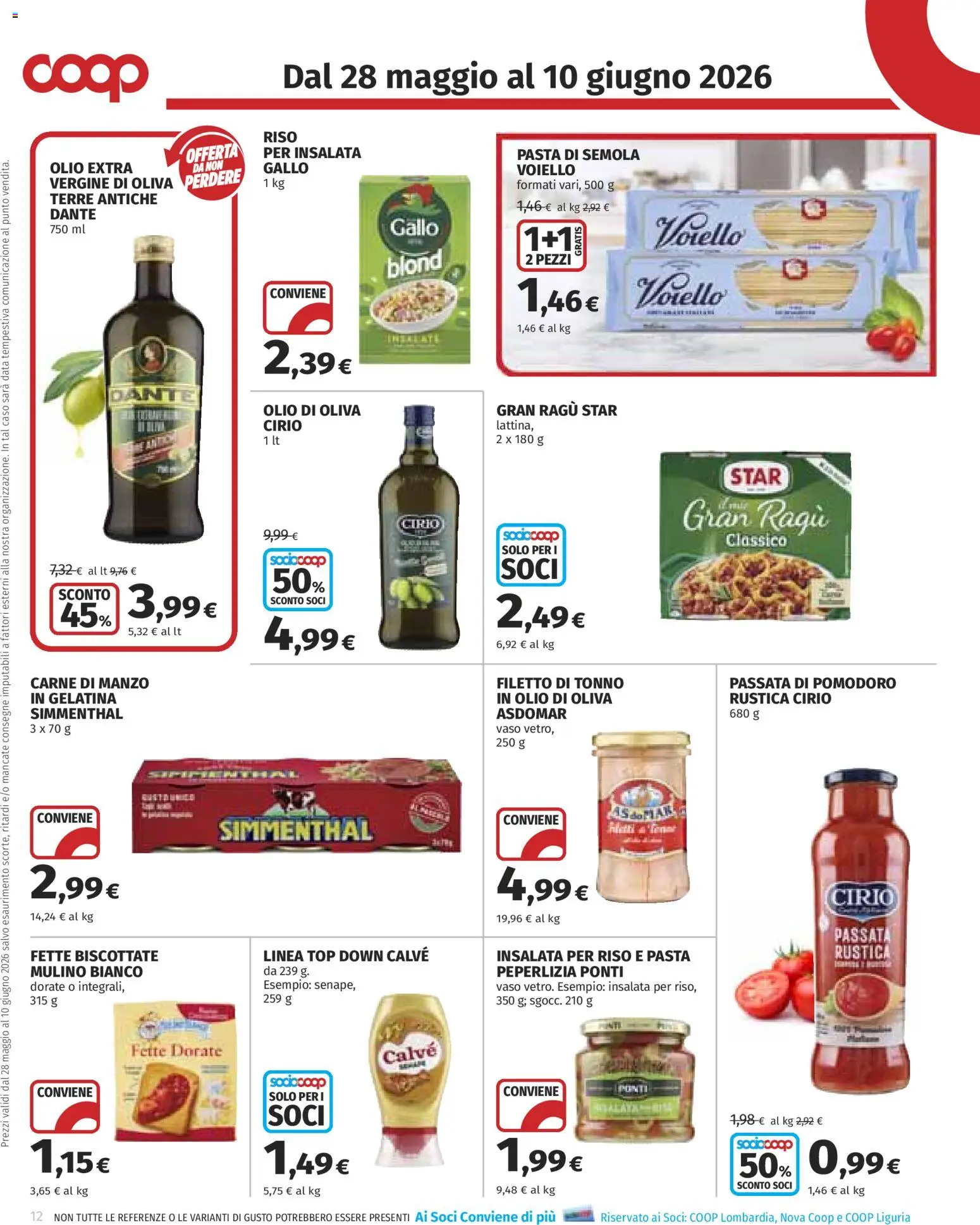 Volantino COOP del 28.05.2026 | Pagina: 12 | Prodotti: Insalata, Top, Ragú, Vaso