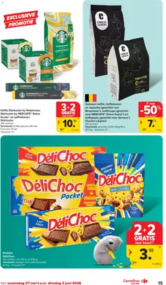 Carrefour market folder week 22 - Voorbeeld van een folder van Carrefour market, geldig van 27.05.2026 | Pagina: 15 | Producten: Koffiepads, Koffiecapsules, Melk, Koffie