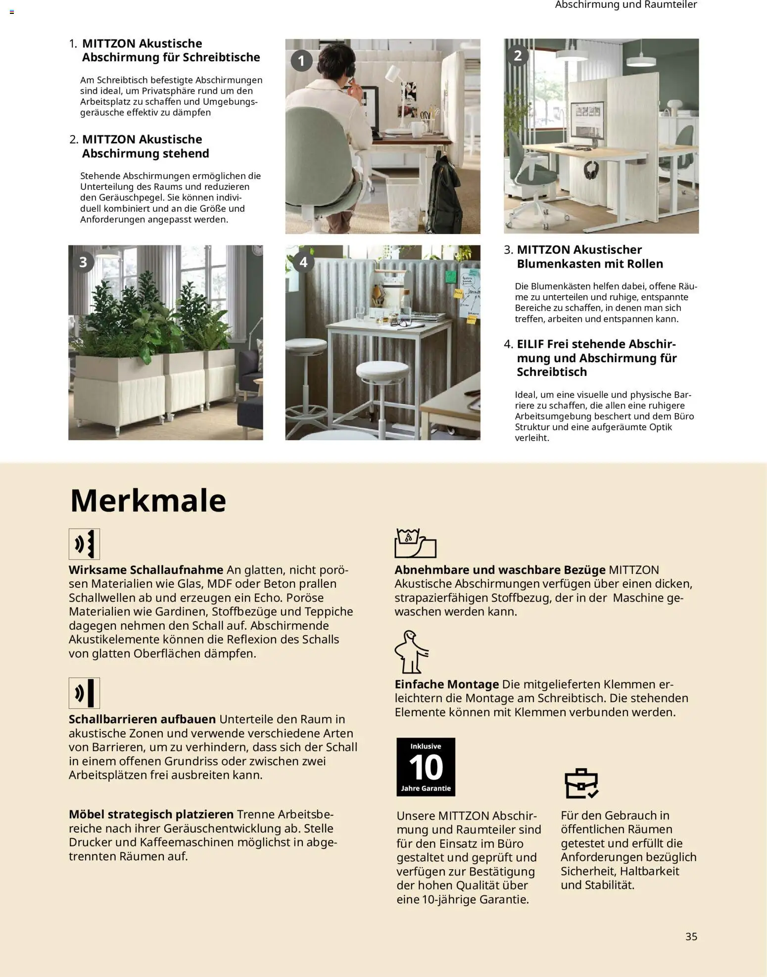 Ikea Büroeinrichtung – gültig ab 01.04.2026 | Seite: 35 | Produkte: Raumteiler, Drucker