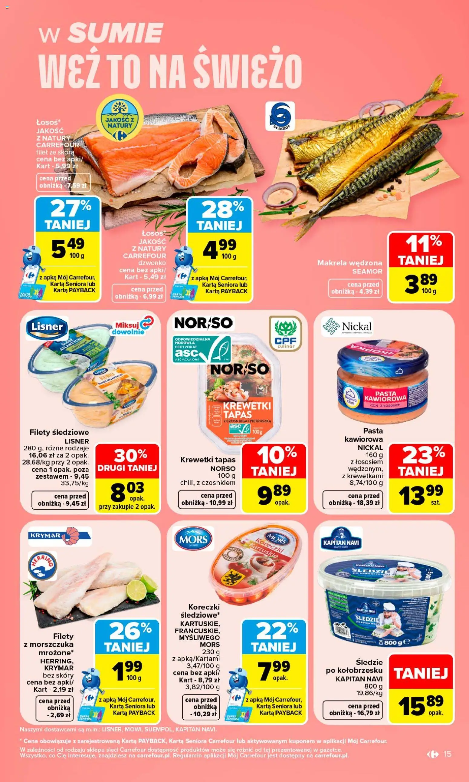 Carrefour gazetka od 14.09.2026 | Strona: 17 | Produkty: Karta, Pietruszka, Makrela, Pasta
