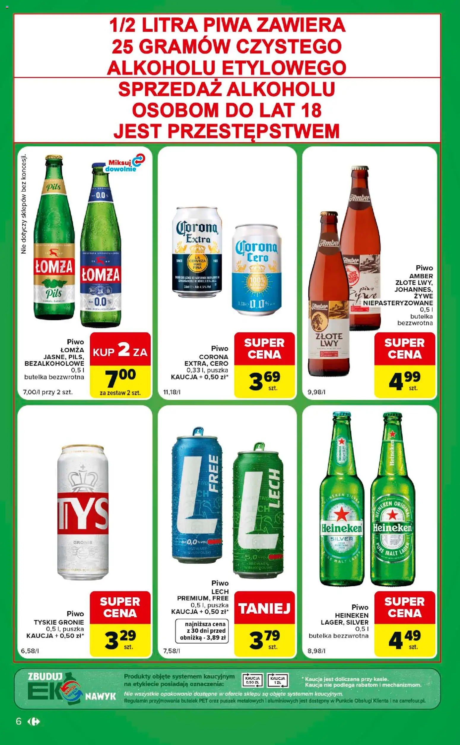 Carrefour gazetka - Express od 22.09.2026 | Strona: 6 | Produkty: Piwo Heineken, Corona Extra, Tyskie, Heineken