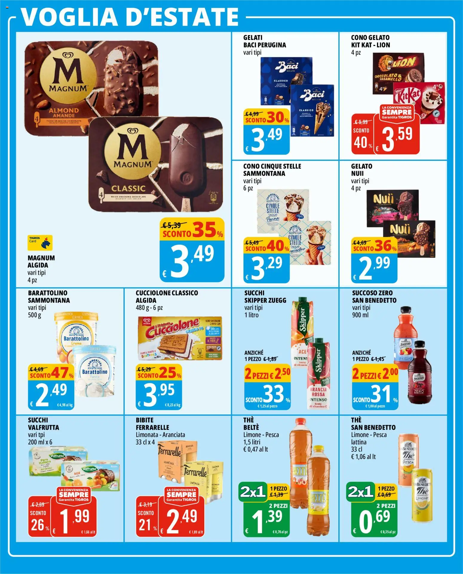 Volantino Tigros del 15/07/2026 | Pagina: 12 | Prodotti: Cioccolato, Gelato, Limone, Ferrarelle