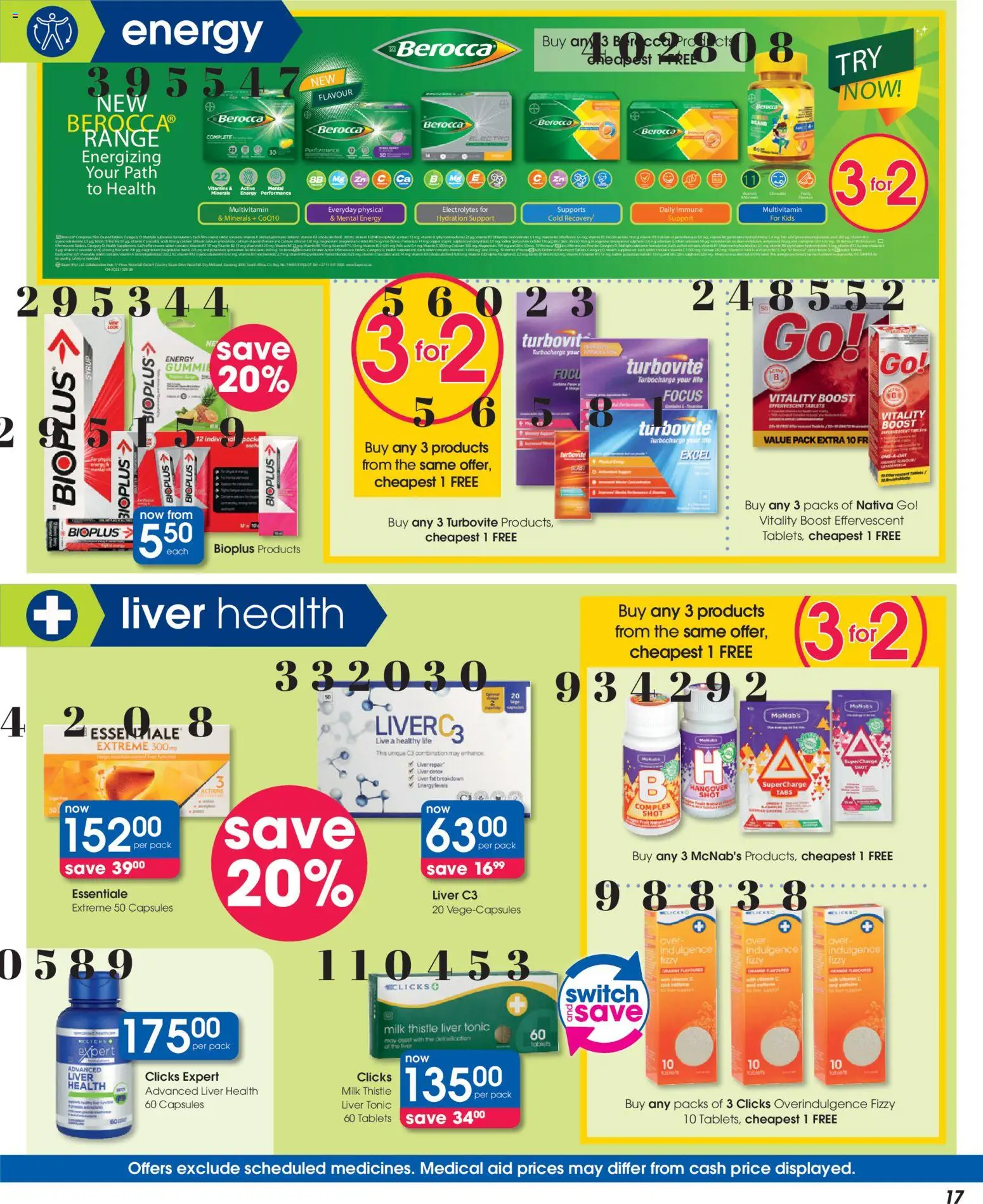 New Clicks catalogue – valid from 23.04.2026 | Page: 17 | Products: Drone, Tonic, Vitamins, Switch