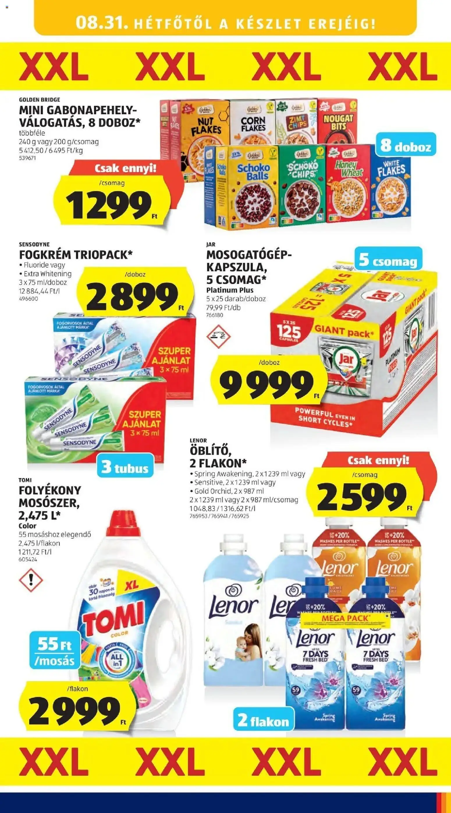Aldi aktuális akciós újság - 2026.08.27. -tól/töl > akció, lapozható szórólap 🛍️ | Oldal: 21 | Termékek: Lenor, Gabonapehely, Tartó, Mosogatógép