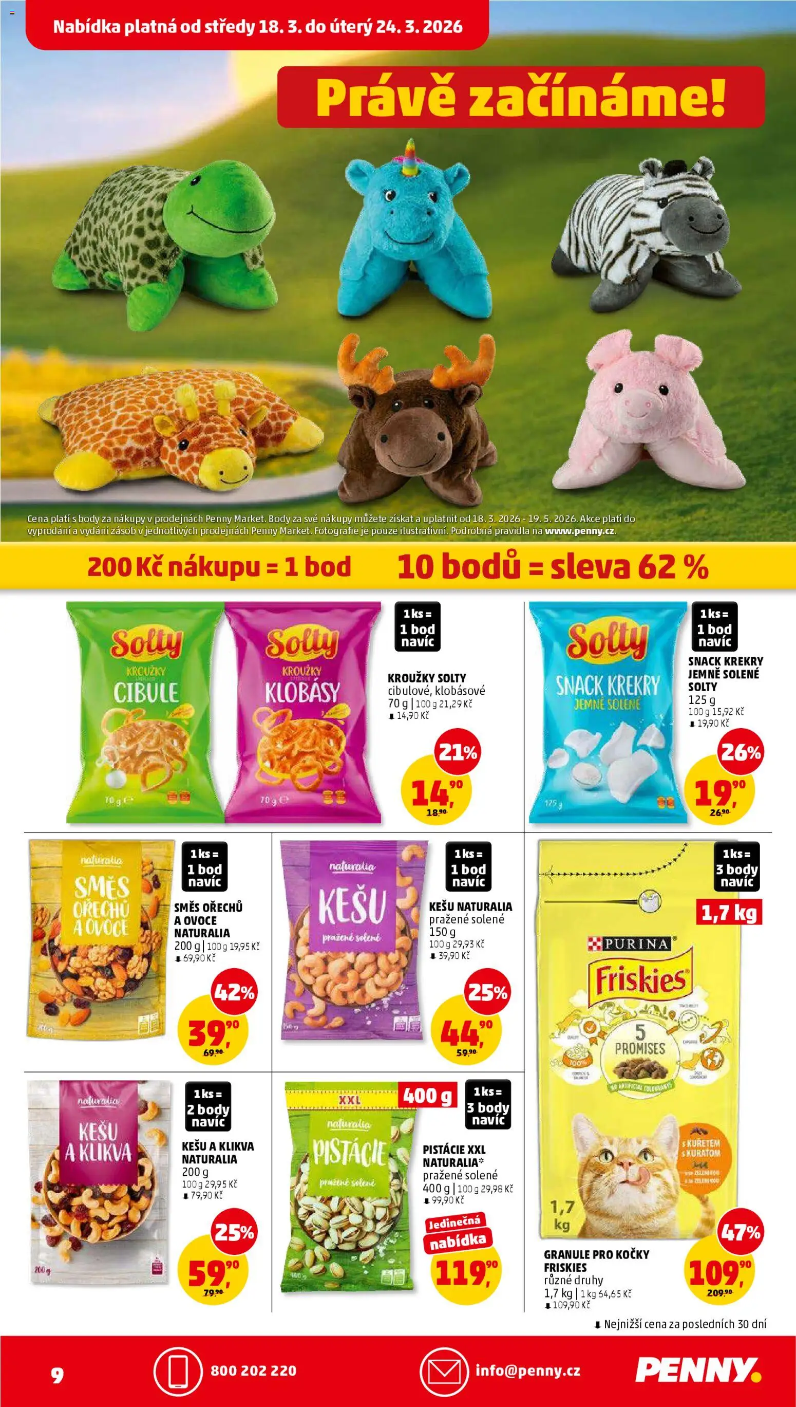 Penny Market leták od 18.03.2026 | Strana: 9 | Produkty: Pistácie, Granule pro kočky, Body, Cibule