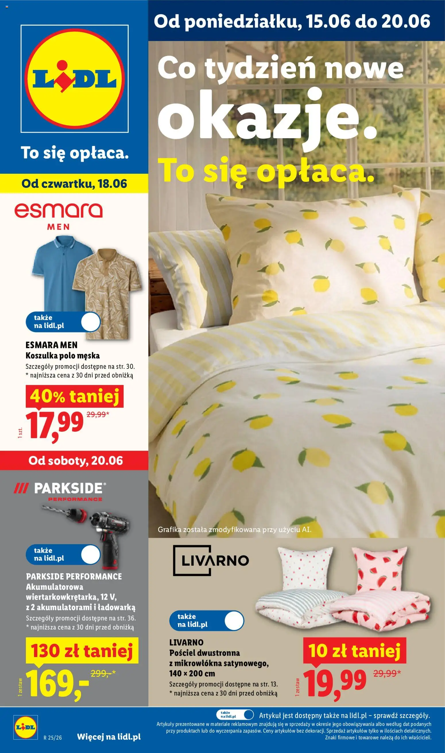 Lidl Katalog od 15.06.2026 | Strona: 1 | Produkty: Pościel, Ładowarka