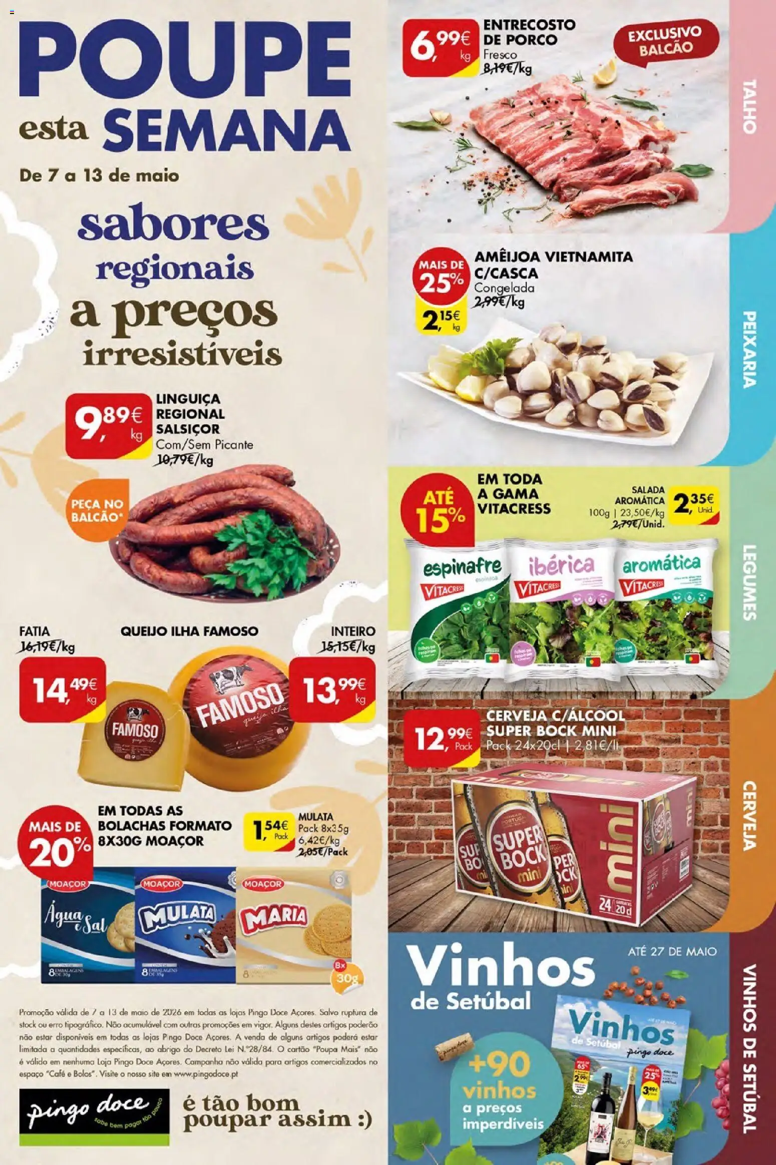 Pingo Doce Poupe Esta Semana Açores │ válido de 07.05.2026 | Página: 1 | Produtos: Linguiça, Queijo, Vinho, Cerveja