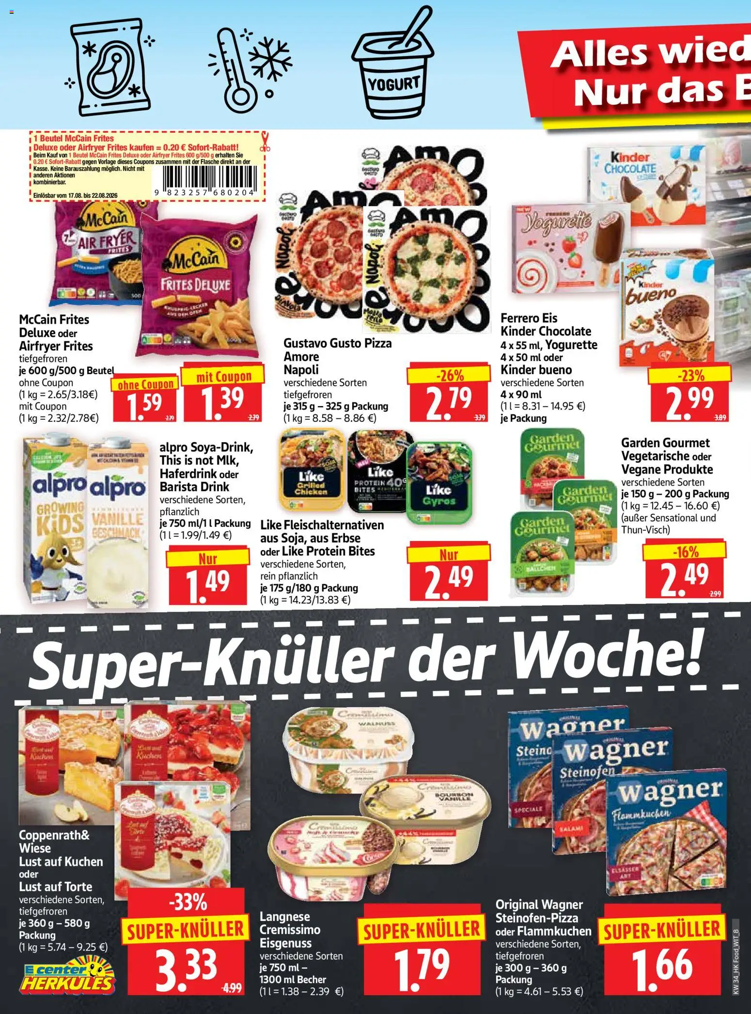 HERKULES Prospekt – gültig ab 17.08.2026 | Seite: 8 | Produkte: Haferdrink, Vanille, Gyros, Eis