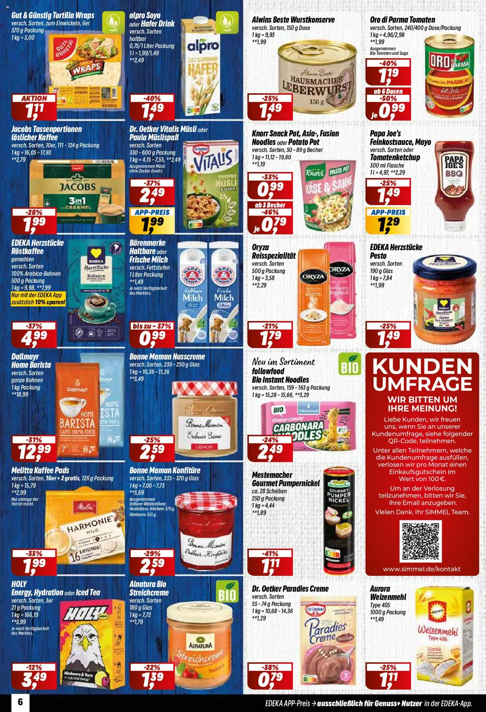 Simmel Prospekt – gültig ab 13.07.2026 | Seite: 6 | Produkte: Käse, Weizenmehl, Himbeere, Sahne