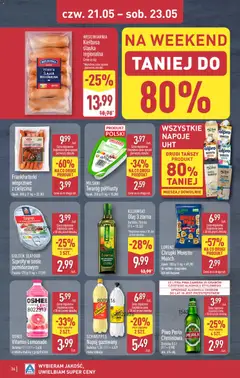 Pogląd oferty "Aldi gazetka" - ważna od 18.05.2026 | Strona: 36 | Produkty: Maliny, Kiełbasa śląska, Olej, Twaróg