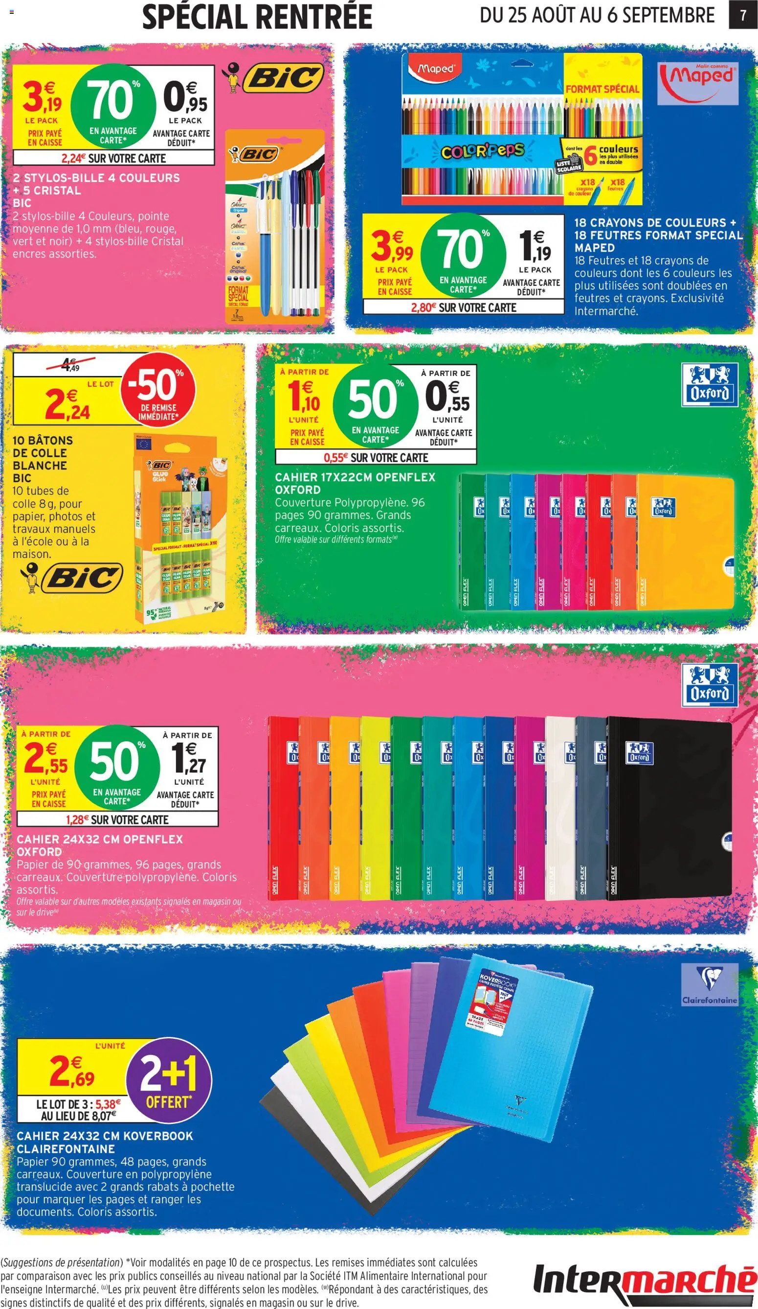 {H1} | Page: 7 | Produits: Crayons de couleurs, Cahier, Couverture, Colle