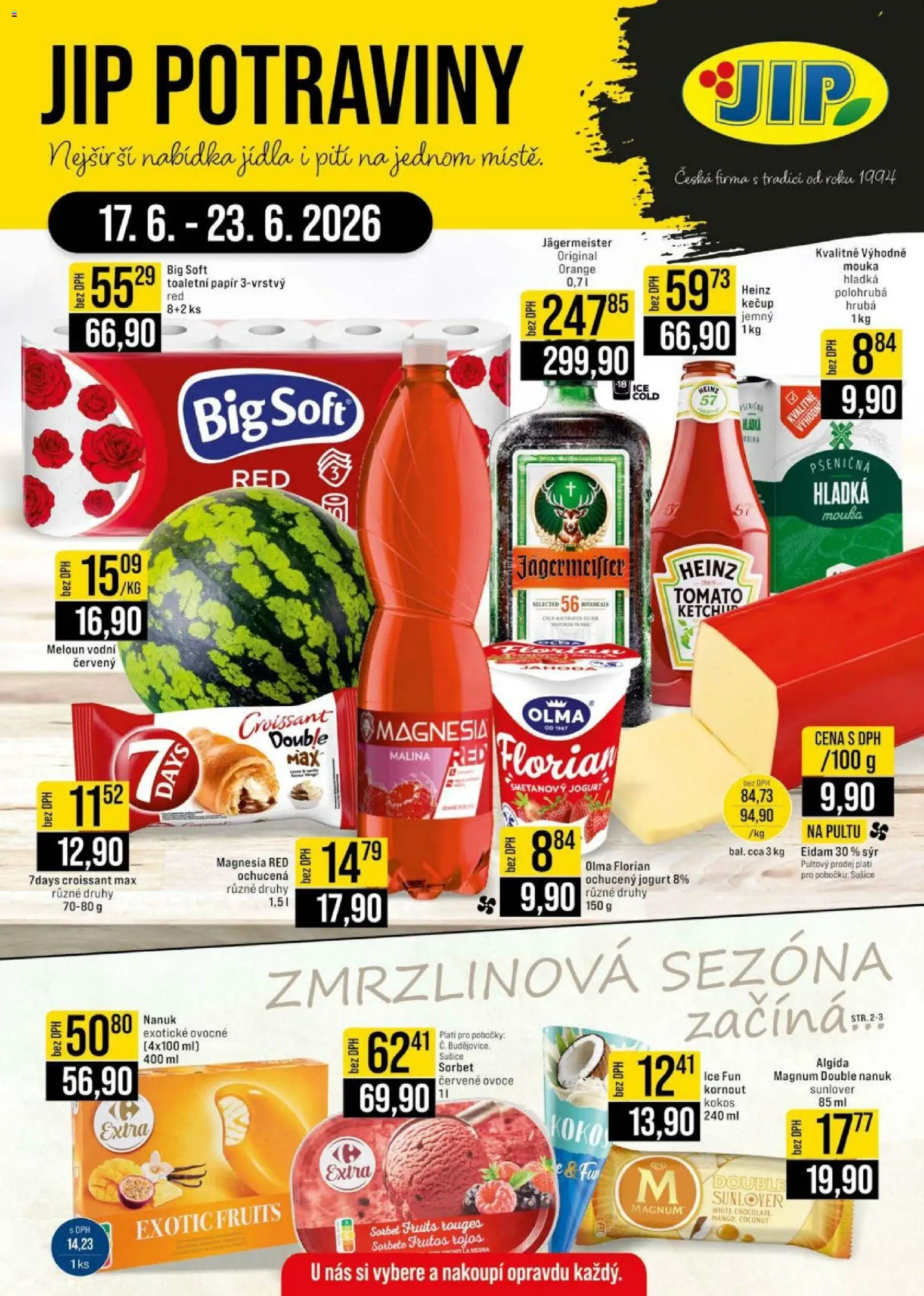 Jip leták - Cash & Carry od 17.06.2026 | Strana: 1 | Produkty: Meloun, Magnum, Sorbet, Magnesia Red