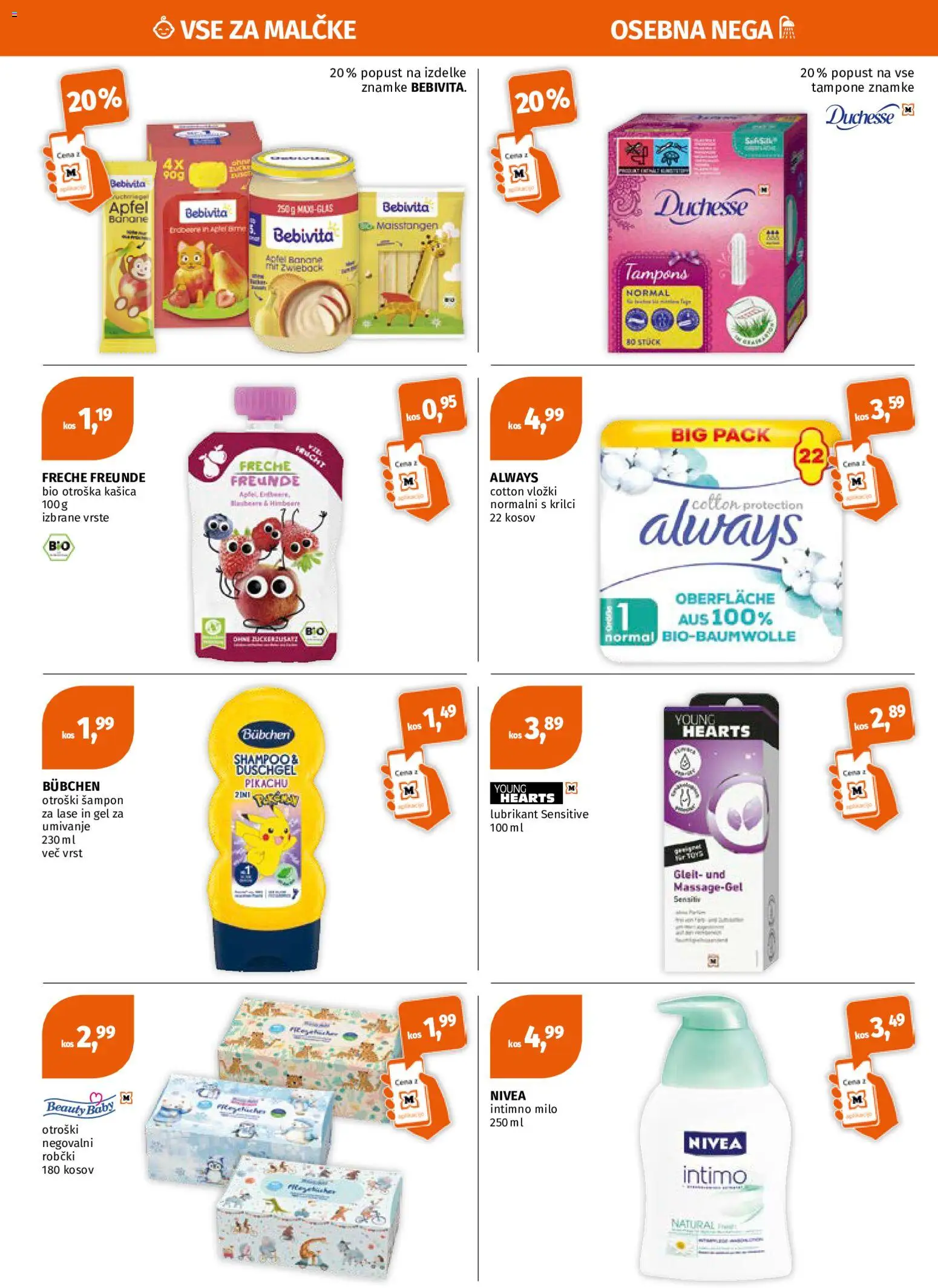 Novi Müller katalog ponudbe – veljaven od 17.08.2026 | Stran: 6 | Izdelki: Vložki, Robčki, Kos, Milo