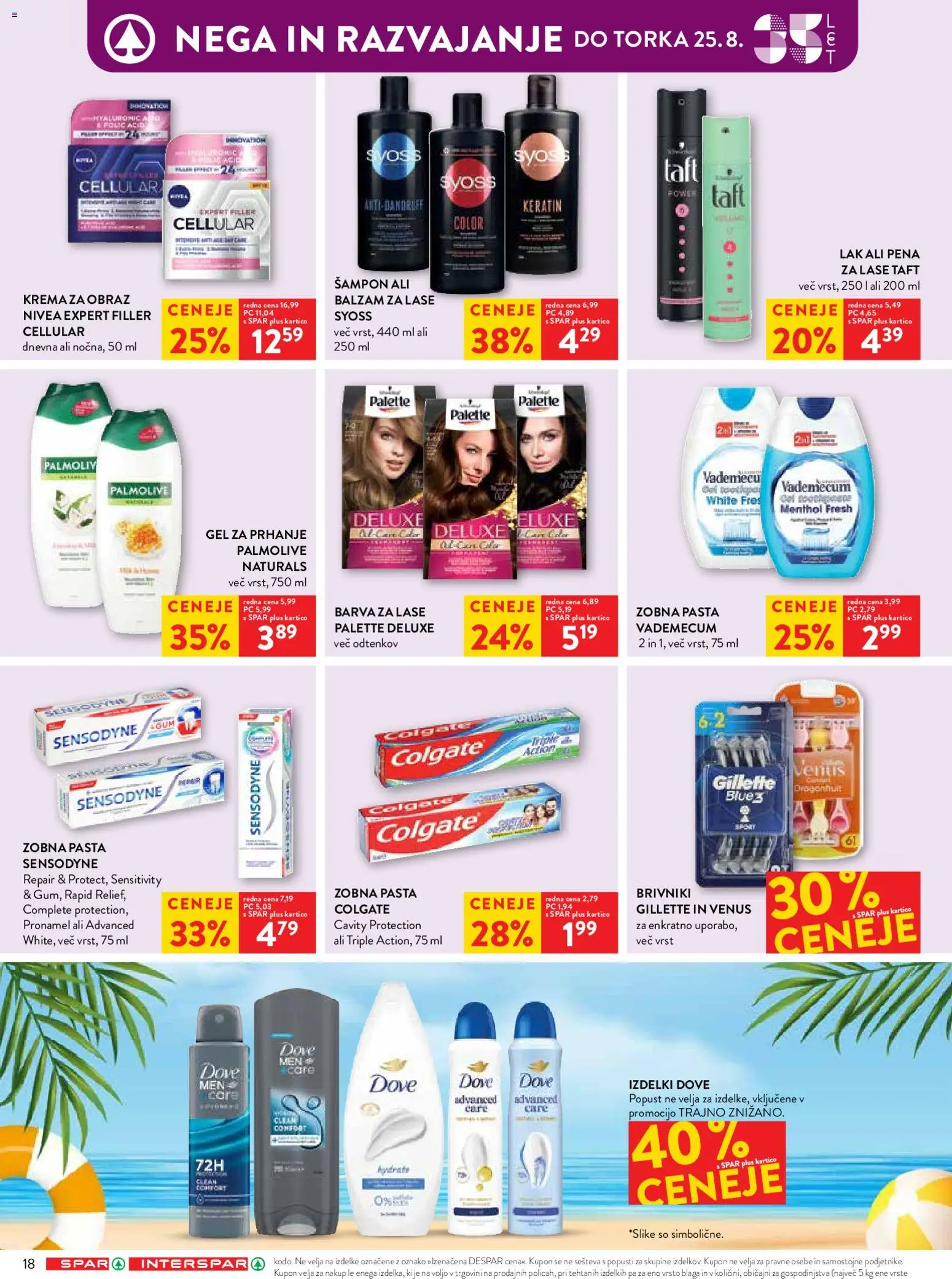 Novi Spar katalog ponudbe – veljaven od 19.08.2026 | Stran: 32 | Izdelki: Zobna pasta, Lak, Barva, Krema za obraz
