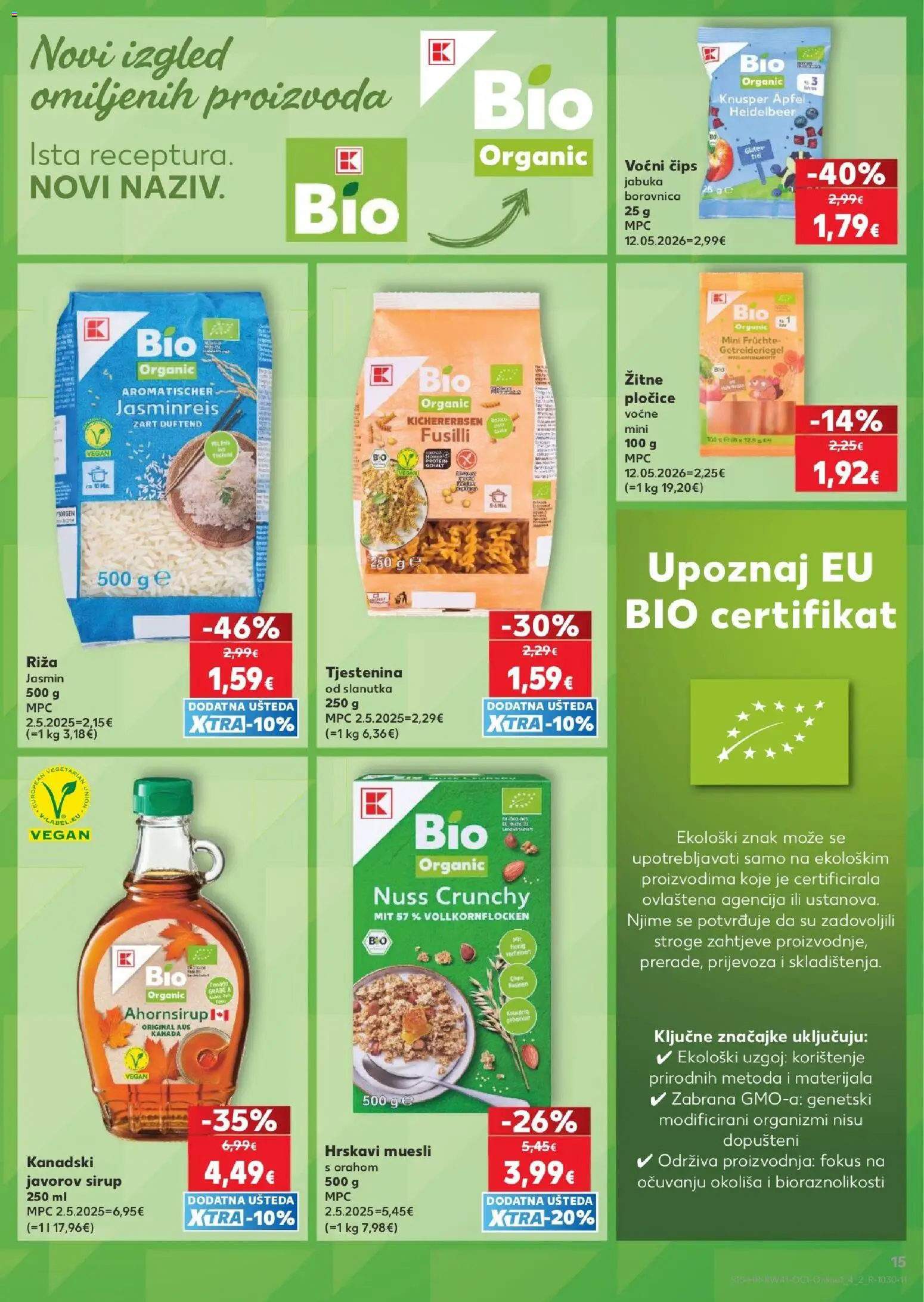Kaufland katalog | vrijedi od 07.10.2026 | Stranica: 15 | Proizvodi: Javorov sirup, Riža, Čips, Pasta