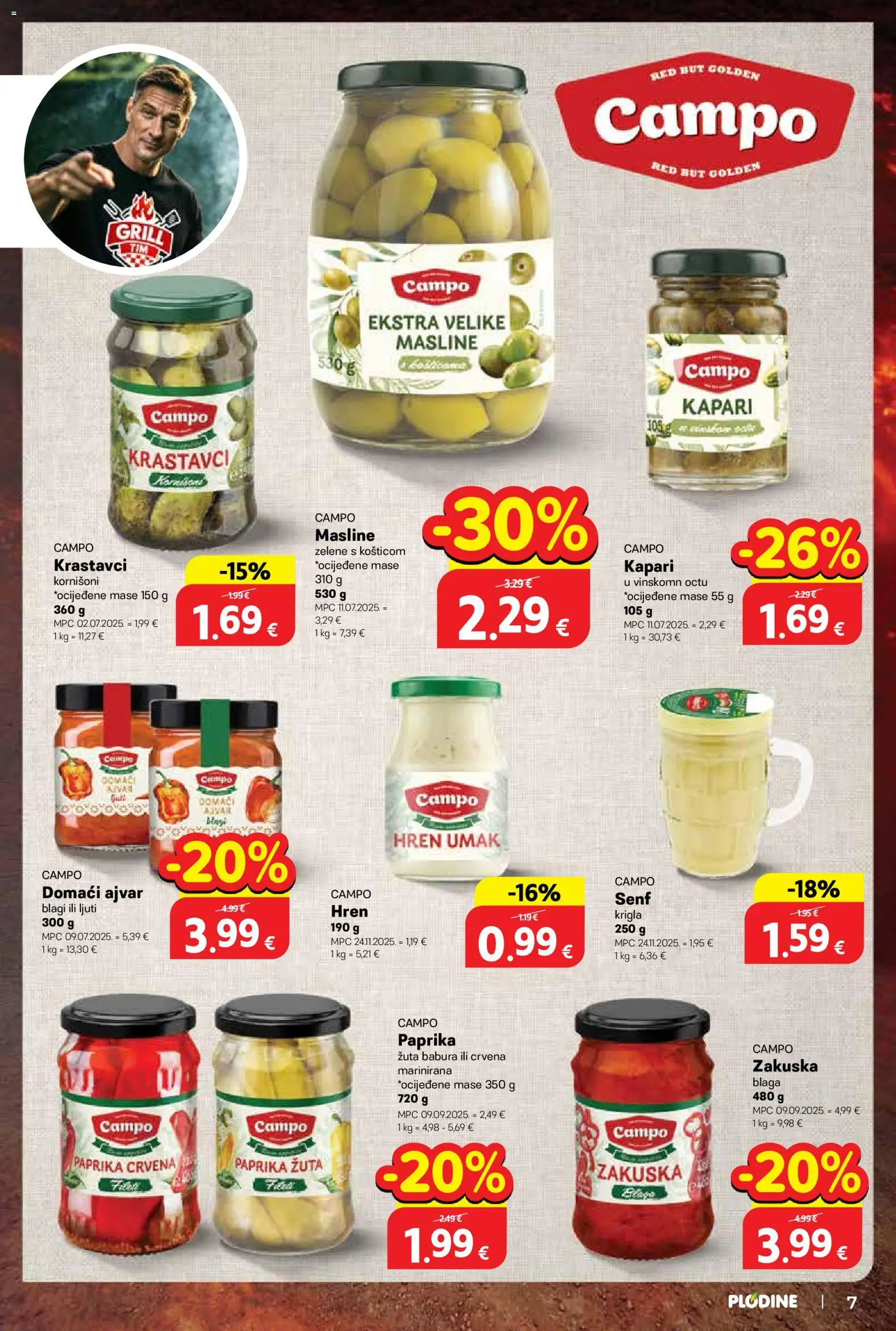 Plodine katalog | vrijedi od 29.04.2026 | Stranica: 7 | Proizvodi: Ajvar, Krastavci, Umak, Hren