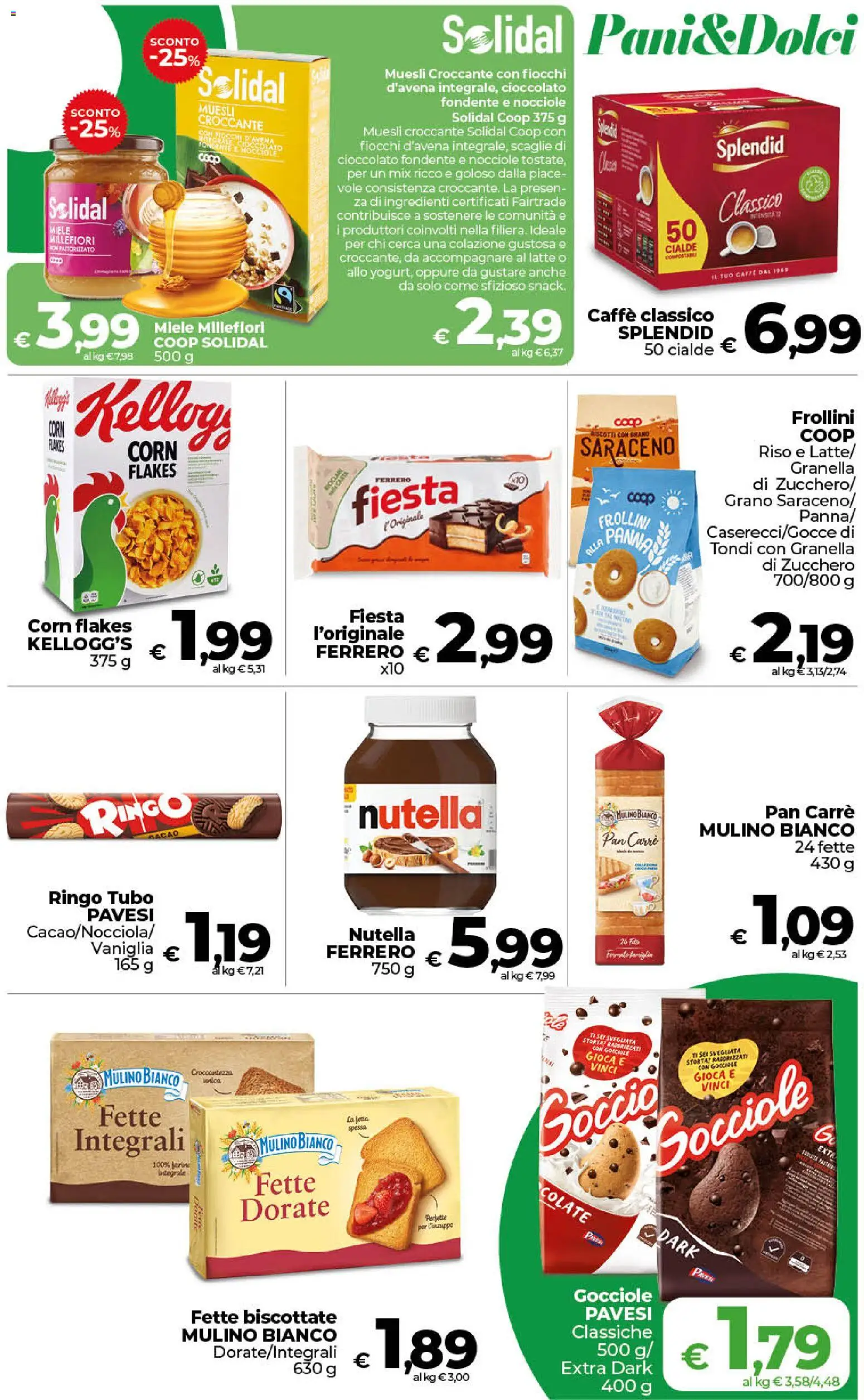 Volantino COOP del 13/10/2026 | Pagina: 14 | Prodotti: Biscotti, Latte, Cialde, Frollini