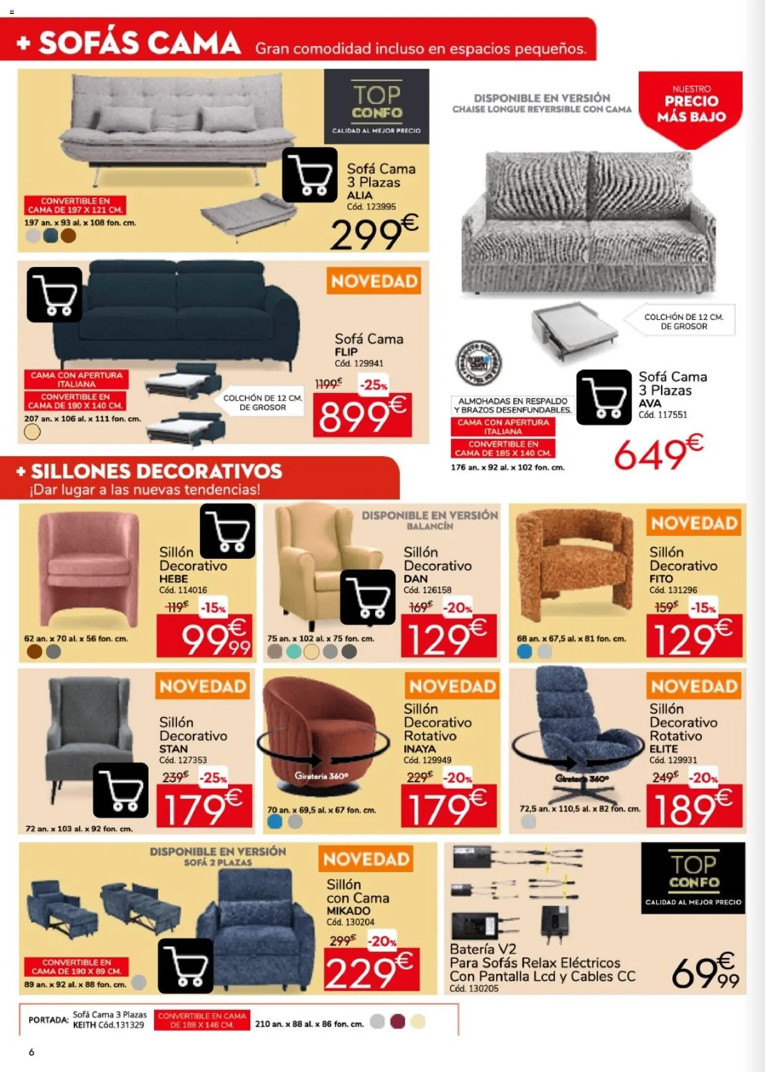 Conforama folleto │ válido desde el 24/09/2026 | Página: 6 | Productos: Colchon, Cama, Sofá, Sillón
