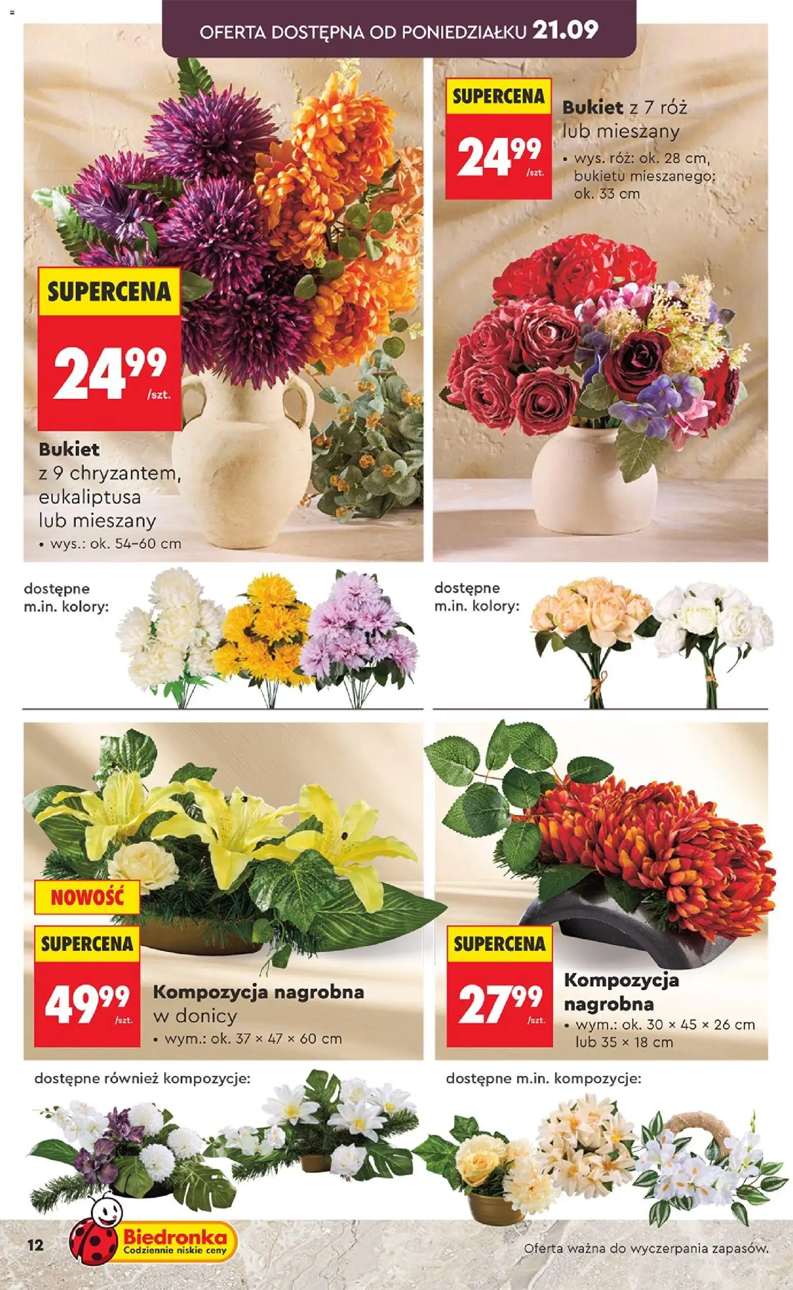 Biedronka gazetka - Znicze od 21.09.2026 | Strona: 12 | Produkty: Róż