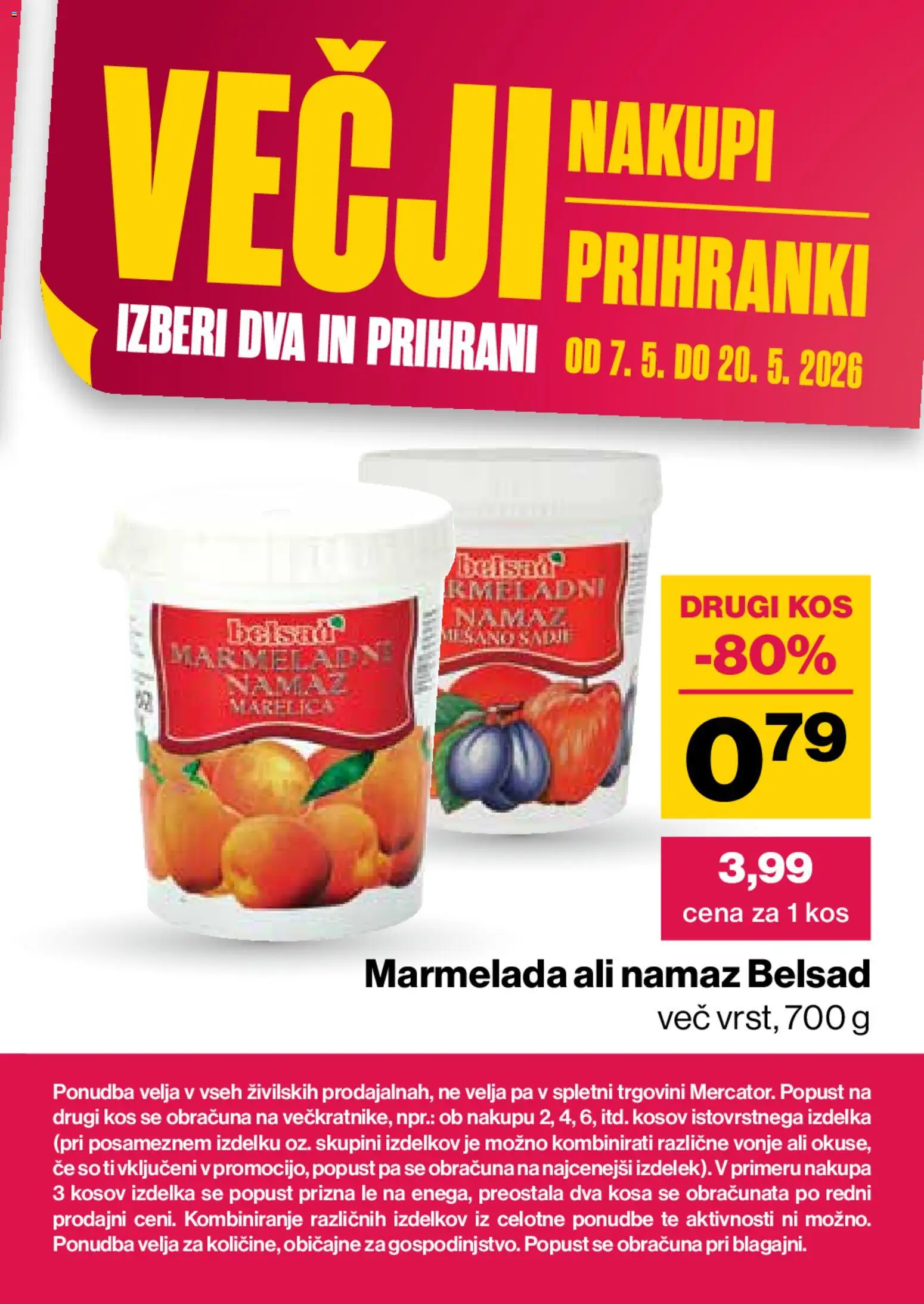 Novi Mercator katalog ponudbe – veljaven od 07.05.2026 | Stran: 34 | Izdelki: Namaz, Marmelada, Kos