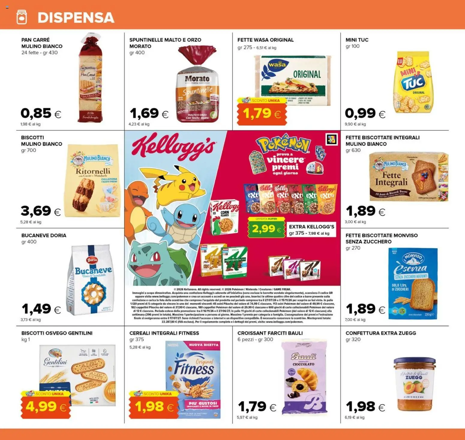 Volantino Oasi del 16/07/2026 | Pagina: 14 | Prodotti: Cioccolato, Mandorle, Croissant, Fette biscottate