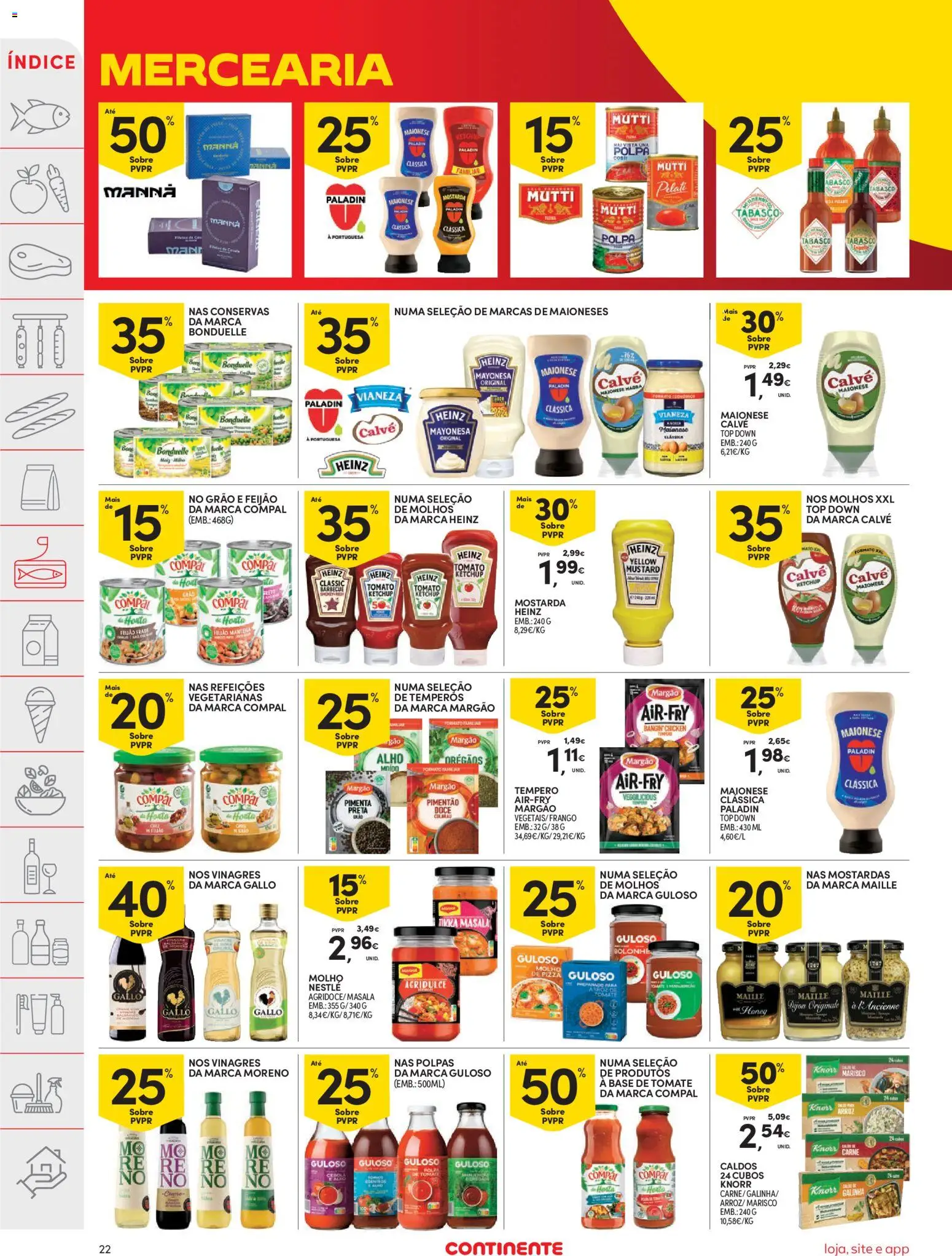 Continente folheto │ válido de 04/08/2026 | Página: 22 | Produtos: Pimenta, Maionese, Carne, Tomate