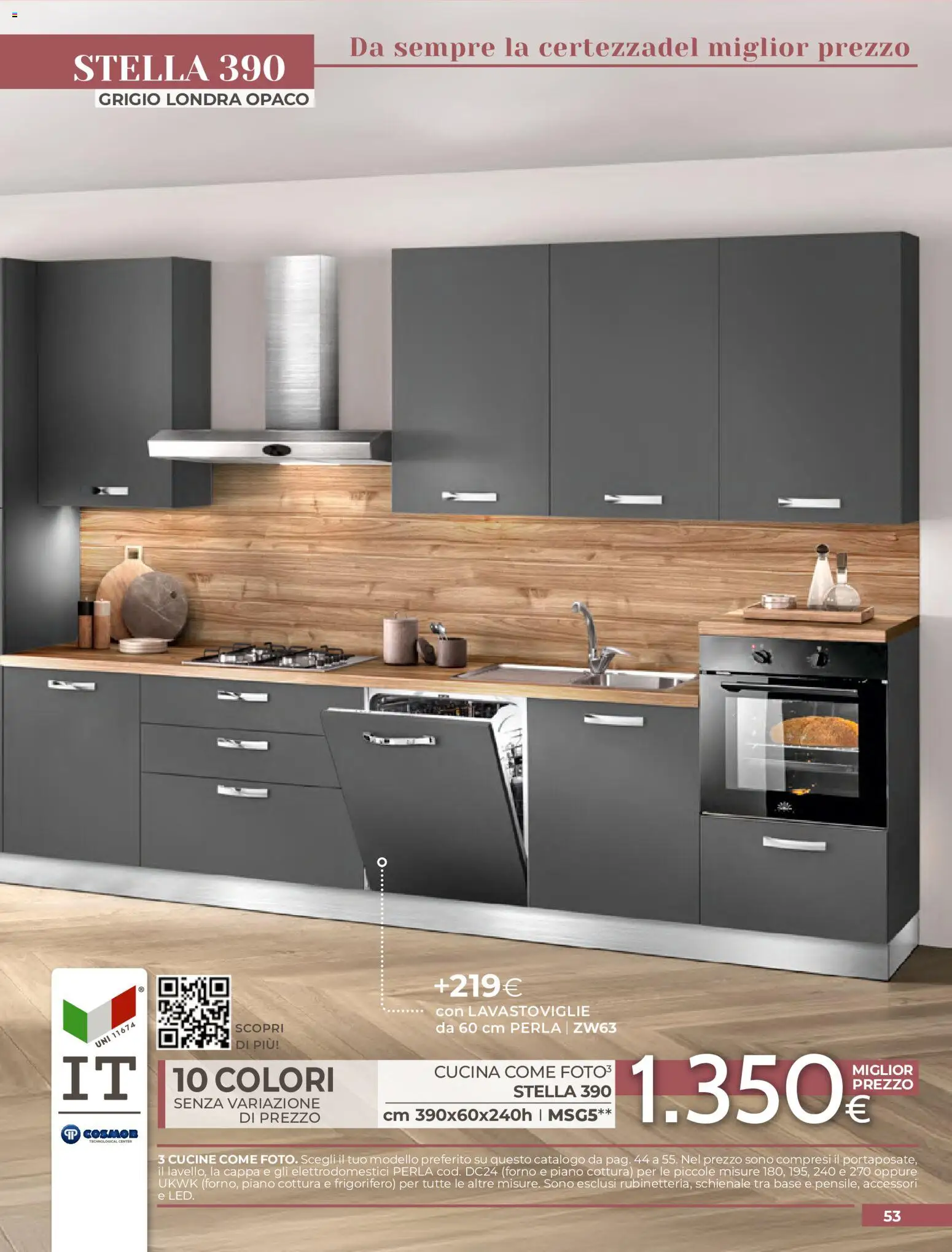 Volantino Mondo Convenienza del 01/09/2026 | Pagina: 55 | Prodotti: Cucine, Piano cottura, Lavastoviglie, Forno