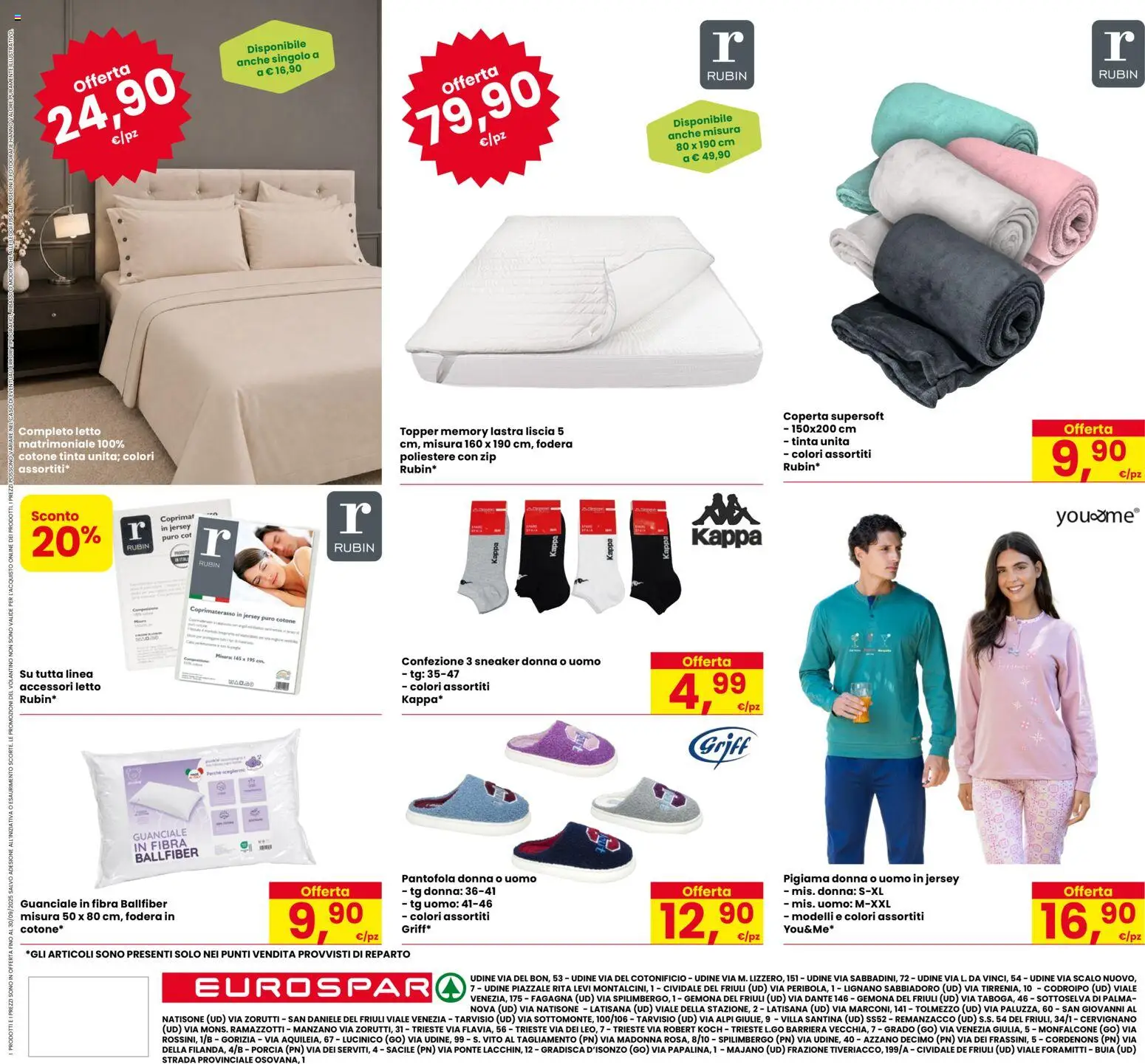 Volantino Eurospar del 17/09/2026 | Pagina: 24 | Prodotti: Pigiama, Letto, Coprimaterasso, Guanciale