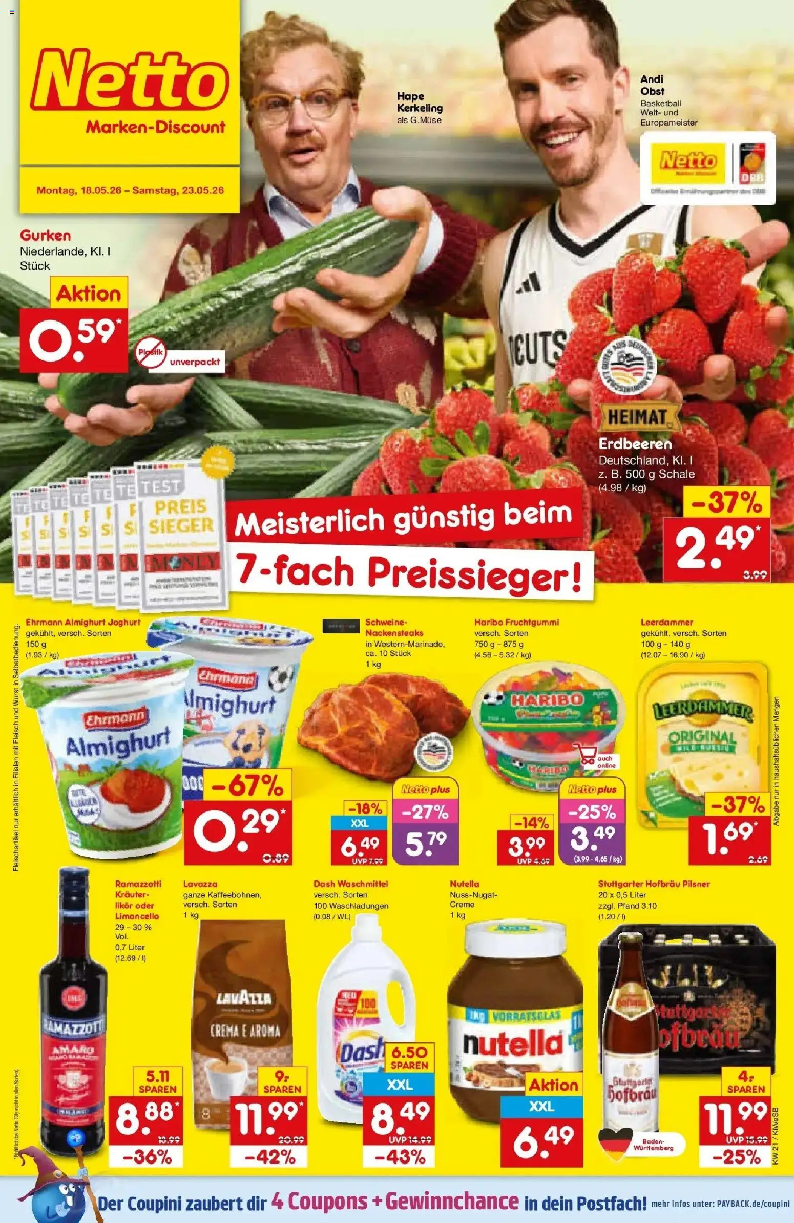 Netto Marken-Discount Prospekt Bad Friedrichshall	 – gültig ab 17.05.2026 | Seite: 1 | Produkte: Ehrmann almighurt, Haribo, Joghurt, Waschmittel