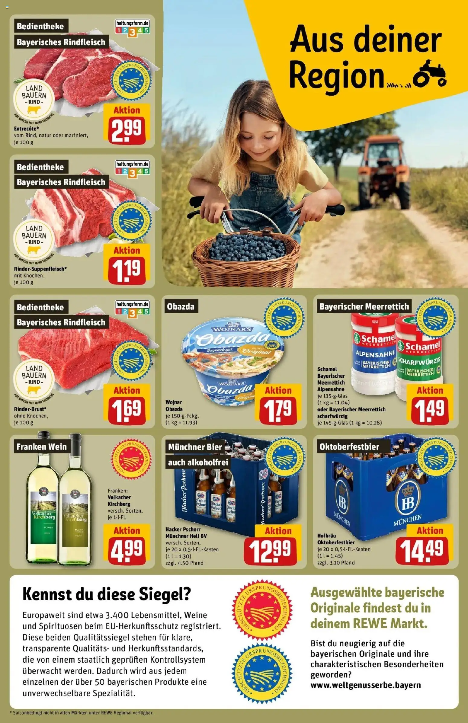REWE Prospekt ab 24.08.2026 zum Blättern » Angebote | Seite: 21 | Produkte: Bier, Wein, Rindfleisch