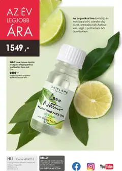 Katalógus Oriflame 2026/10 - amely érvényes a következő dátumtól: 2026.07.08. | Oldal: 148 | Termékek: Teafaolaj, Lime, Olaj, Tea