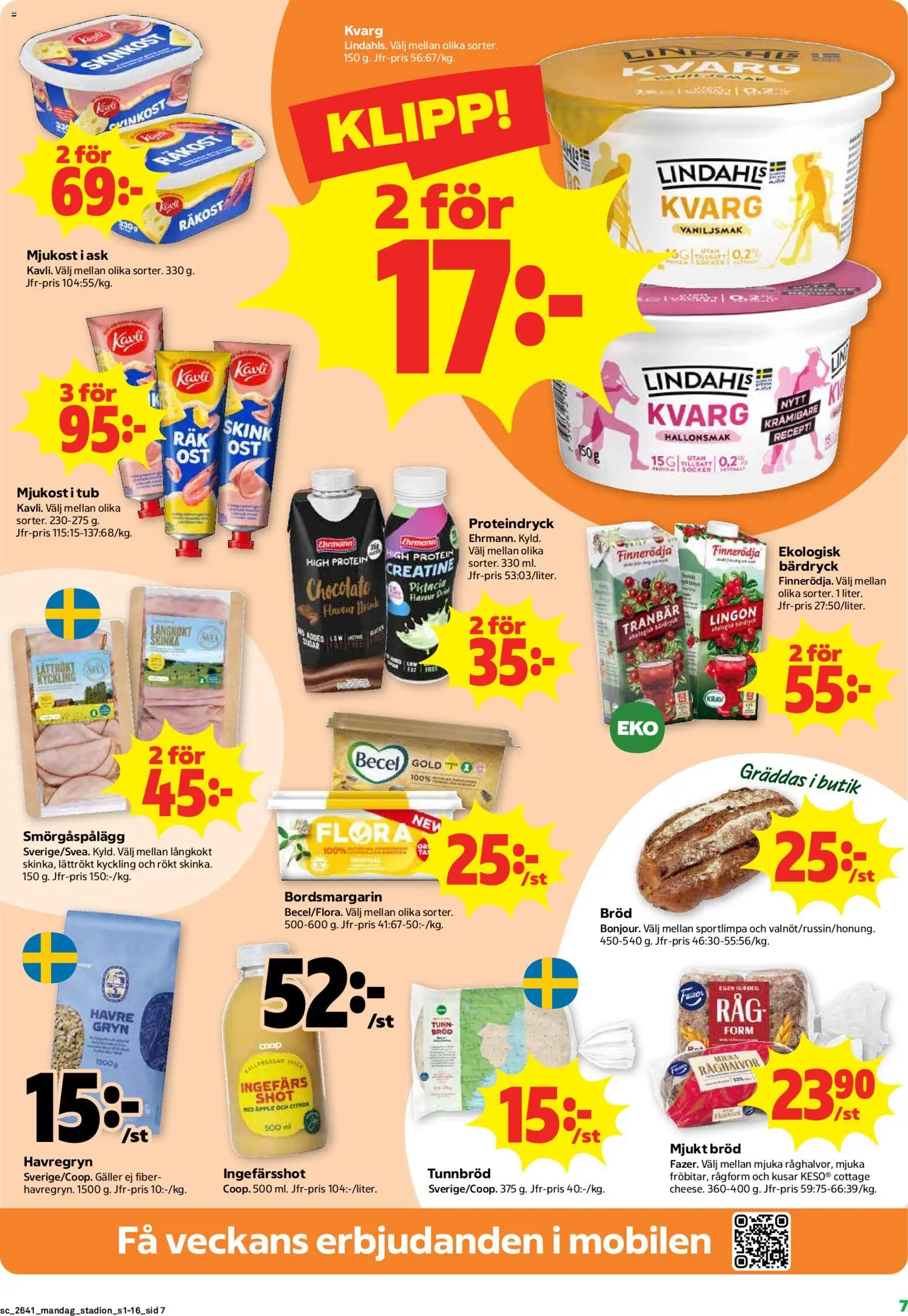 Stora Coop reklamblad aktuell från 05/10/2026 | Sida: 7 | Produkter: Räkost, Smörgåspålägg, Havregryn, Äpple