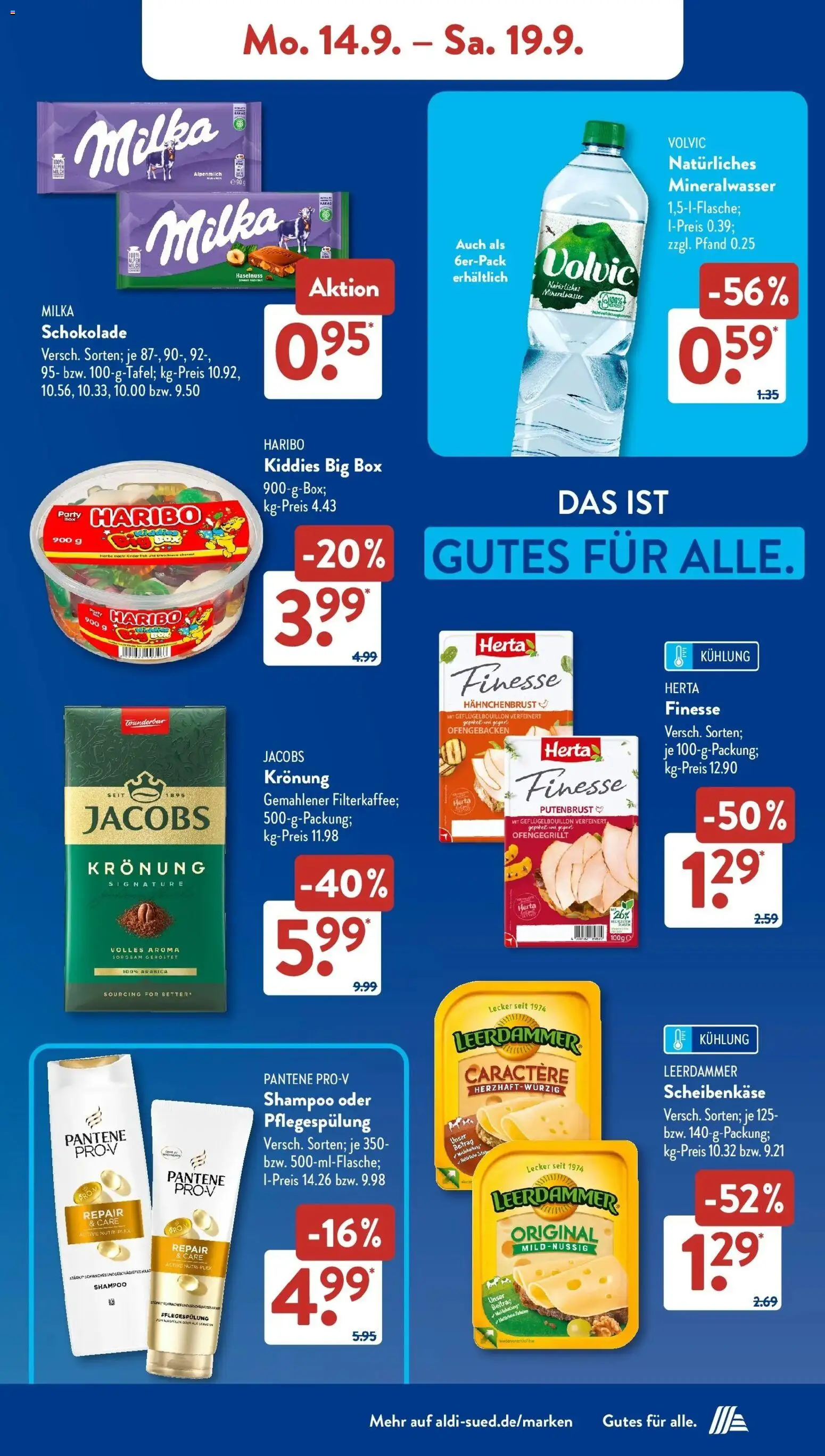 Aldi Süd Aktueller Prospekt (ab 14.09.2026) zum Blättern | Seite: 10 | Produkte: Putenbrust, Box, Milka, Leerdammer
