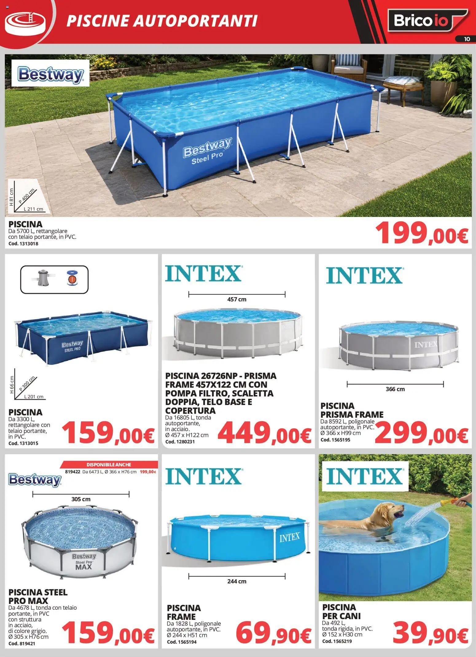 Volantino Brico io del 18/06/2026 | Pagina: 10 | Prodotti: Scaletta, Piscina
