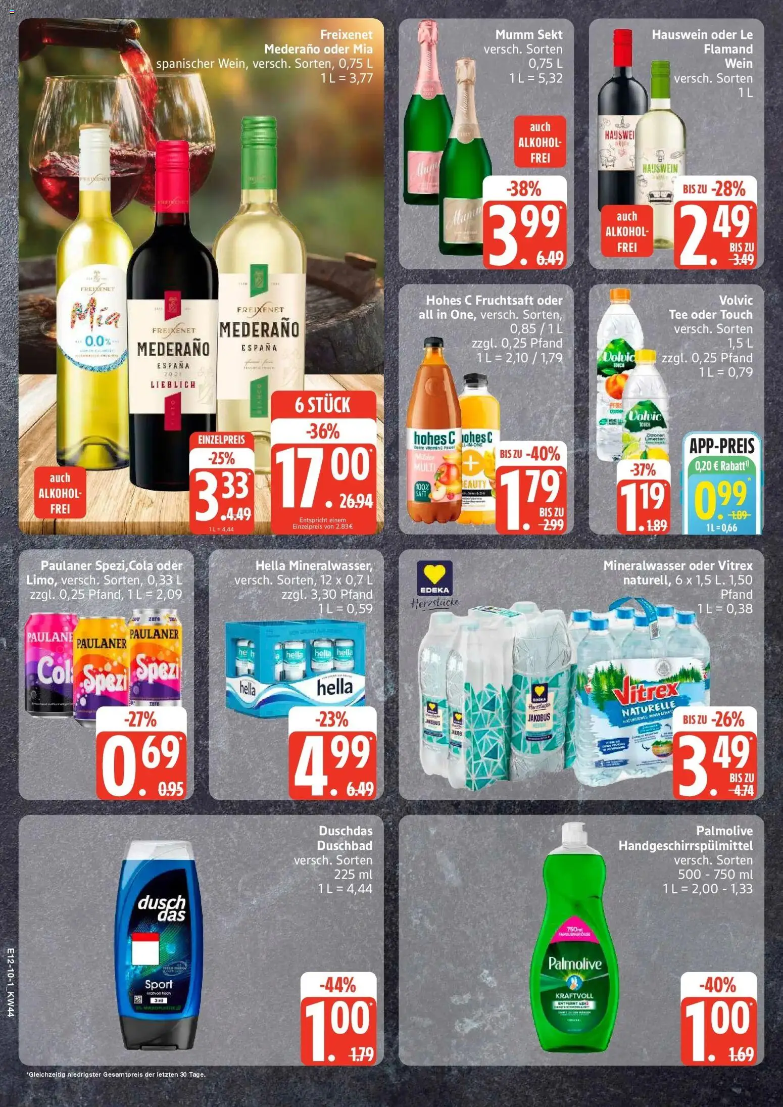 Edeka Prospekt Ammersbek (ab 26.10.2026) » Angebote Online | Seite: 10 | Produkte: Mumm sekt, Freixenet, Volvic touch, Duschdas