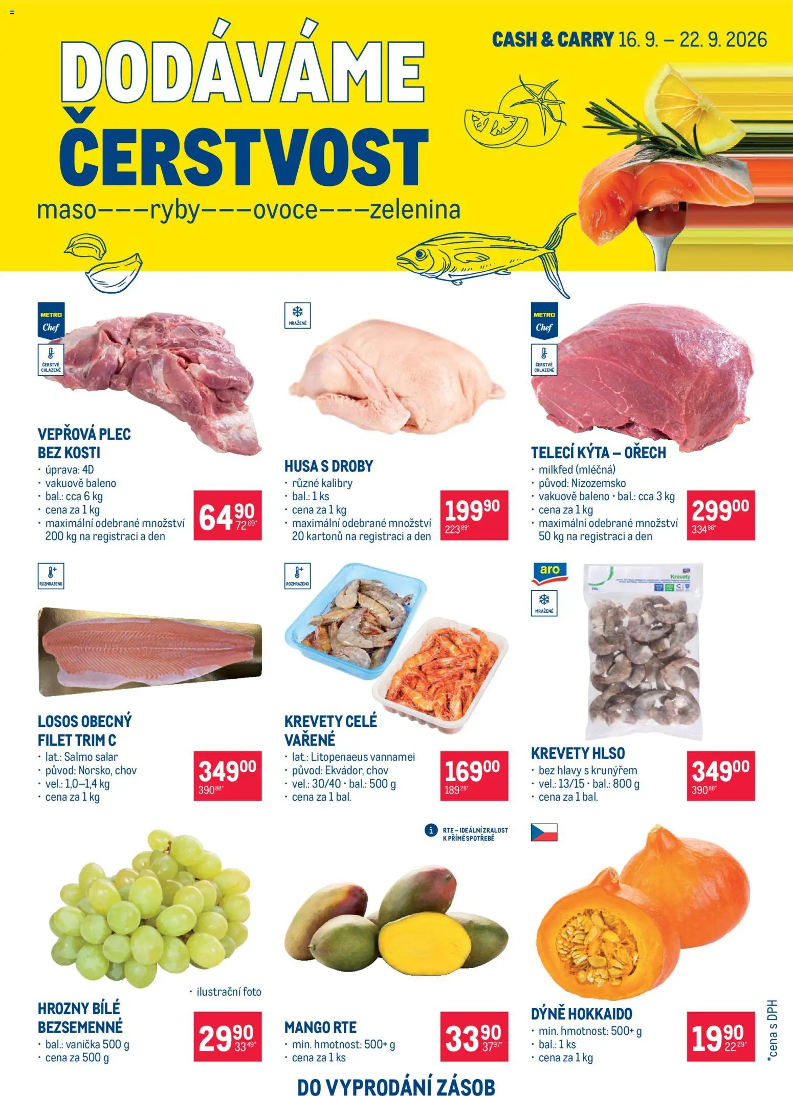 Makro leták - Ultra fresh nabídka od 09.09.2026 | Strana: 2 | Produkty: Telecí kýta, Dýně Hokkaido, Vepřová plec bez kosti, Hrozny